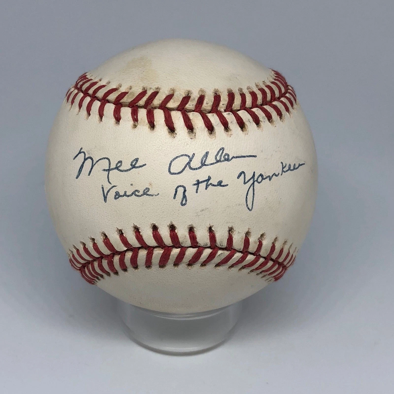 Broadcaster Mel Allen signed Rawlings OAL Baseball JSA Yankees Frick HOF A576
