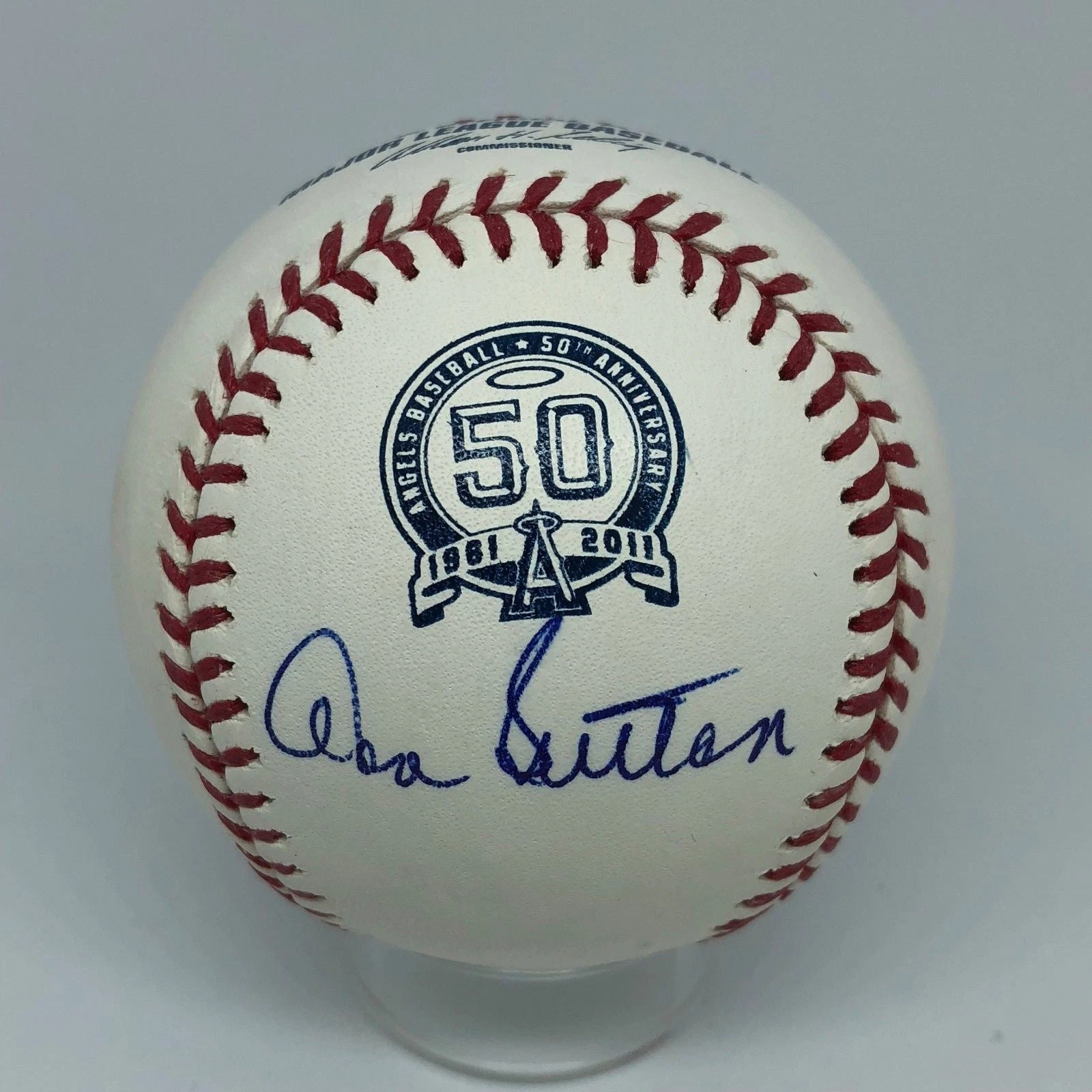 Don Sutton signed Rawlings Angels 50th Anniversary Baseball JSA Logo HOF A441
