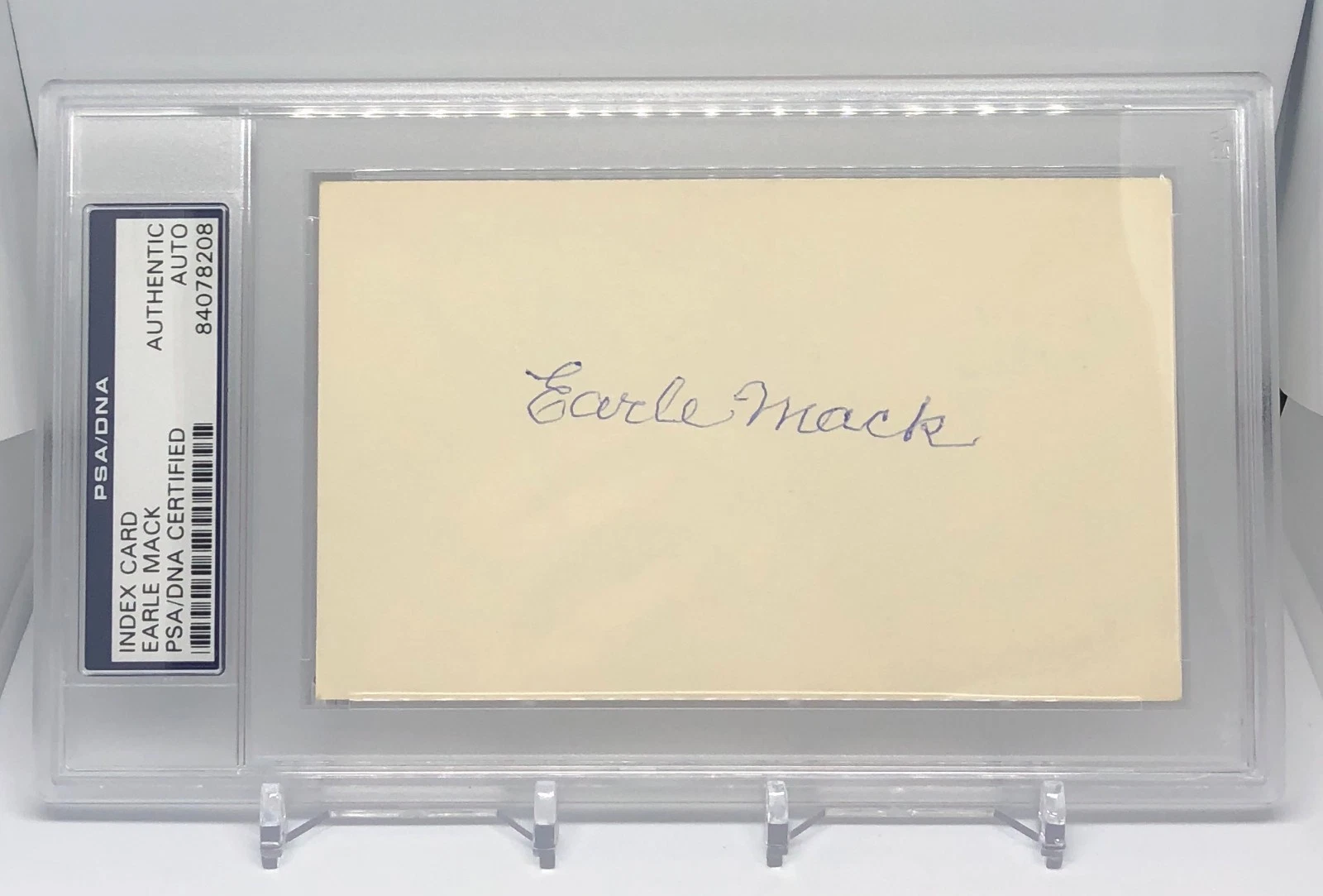 Earle Mack signed index card PSA DNA Slabbed d.1967 C41
