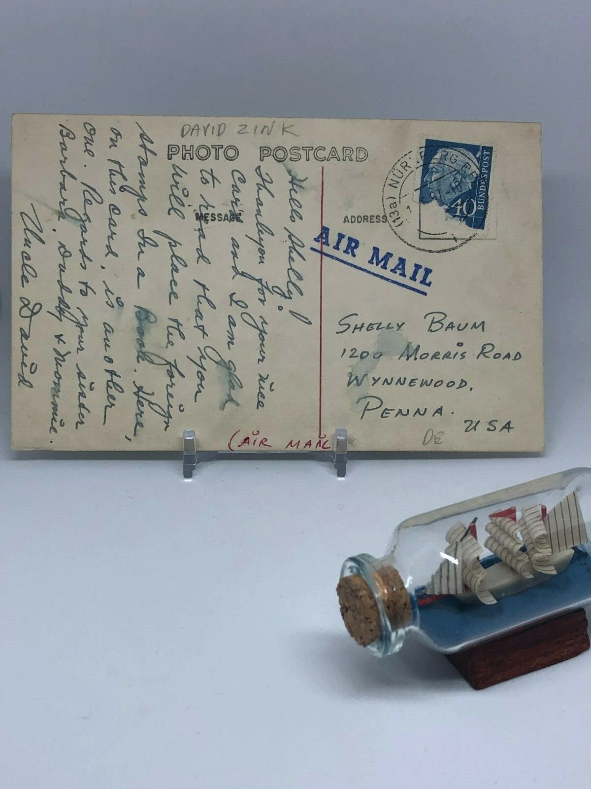 Broadcaster Dave Zinkoff signed postcard 76ers announcer inscribed JSA LOA Z207
