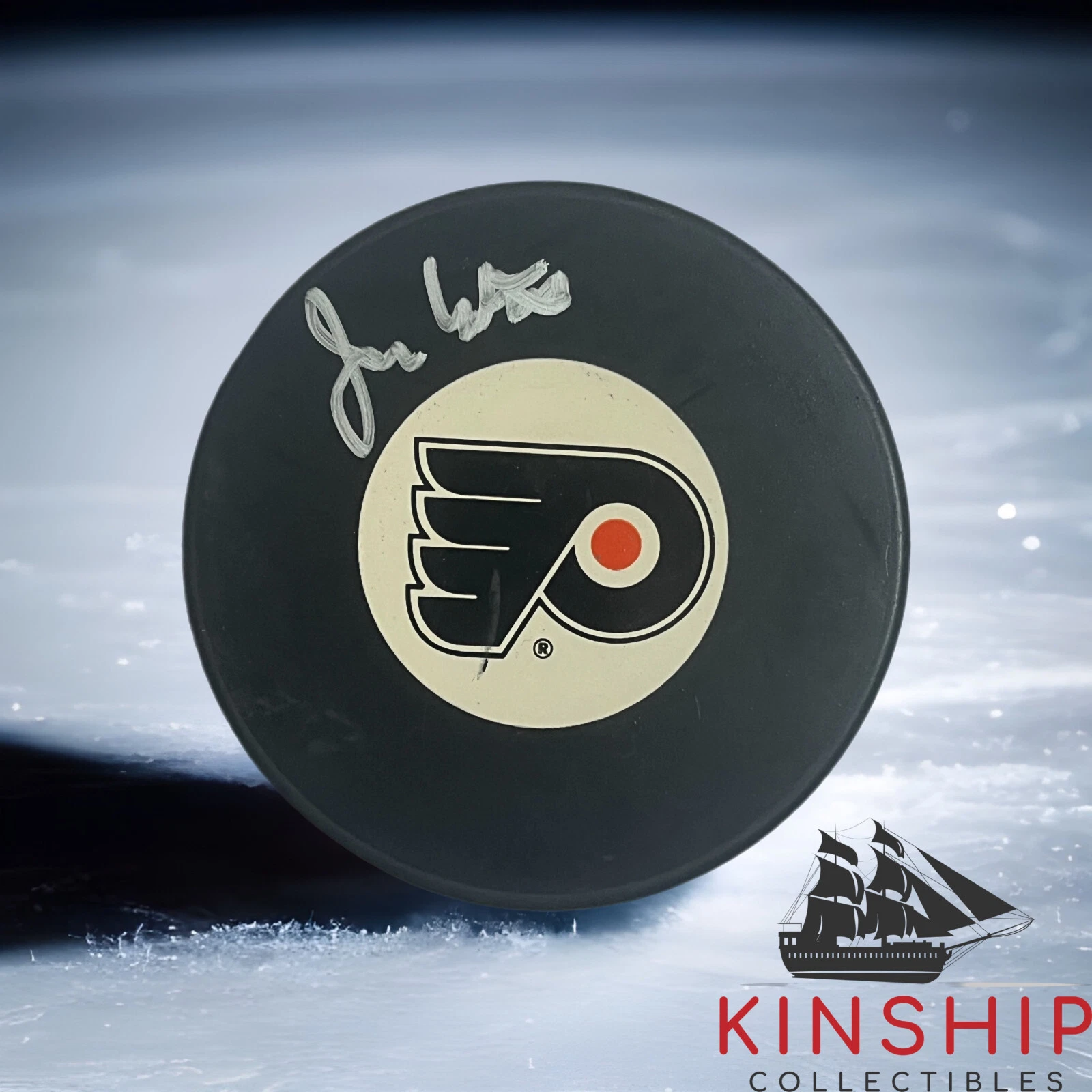 Jim Watson signed Flyers Logo Hockey Puck JSA COA Stanley Cup A1290
