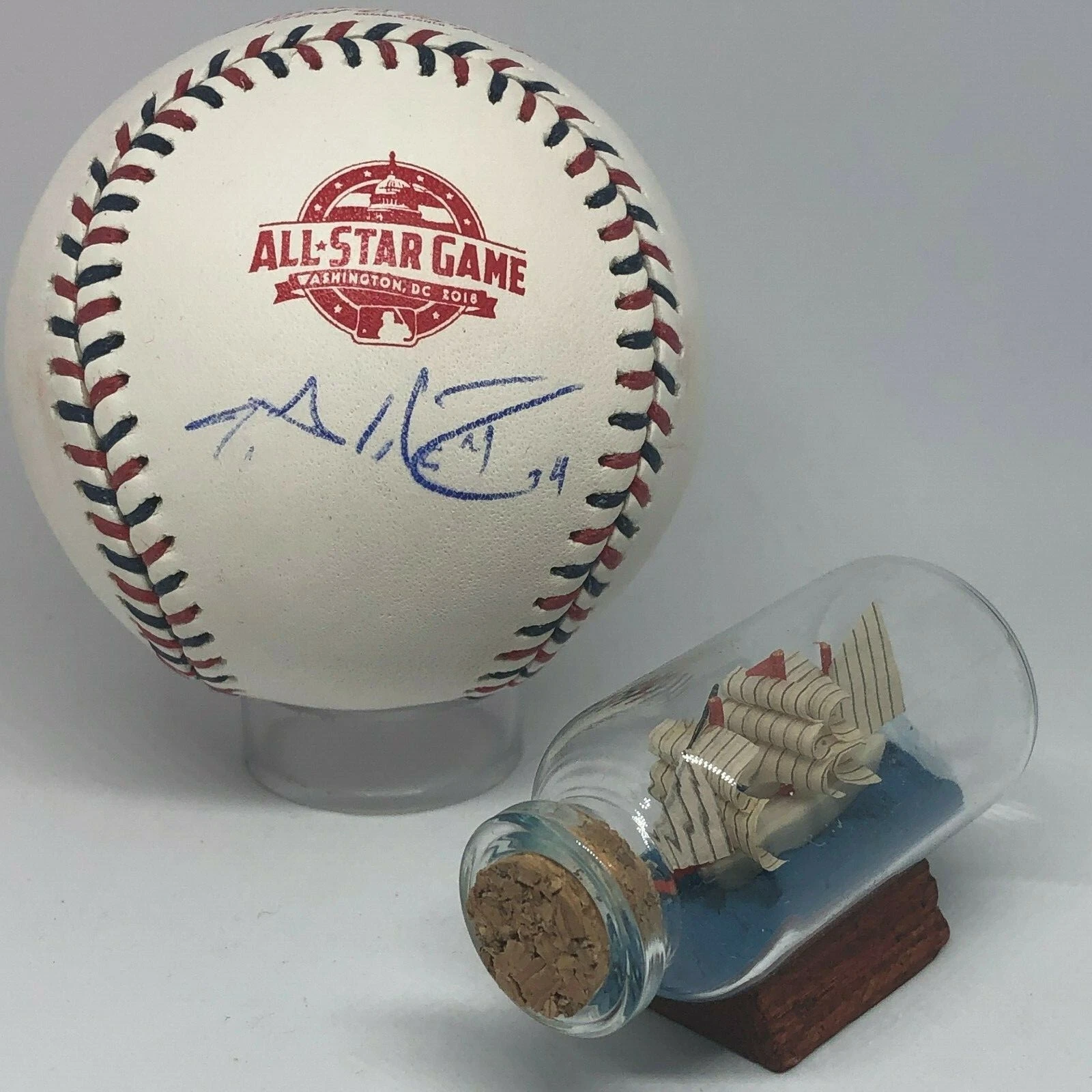 JA Happ signed Rawlings 2018 All Star Logo Baseball JSA COA Yankees A1462
