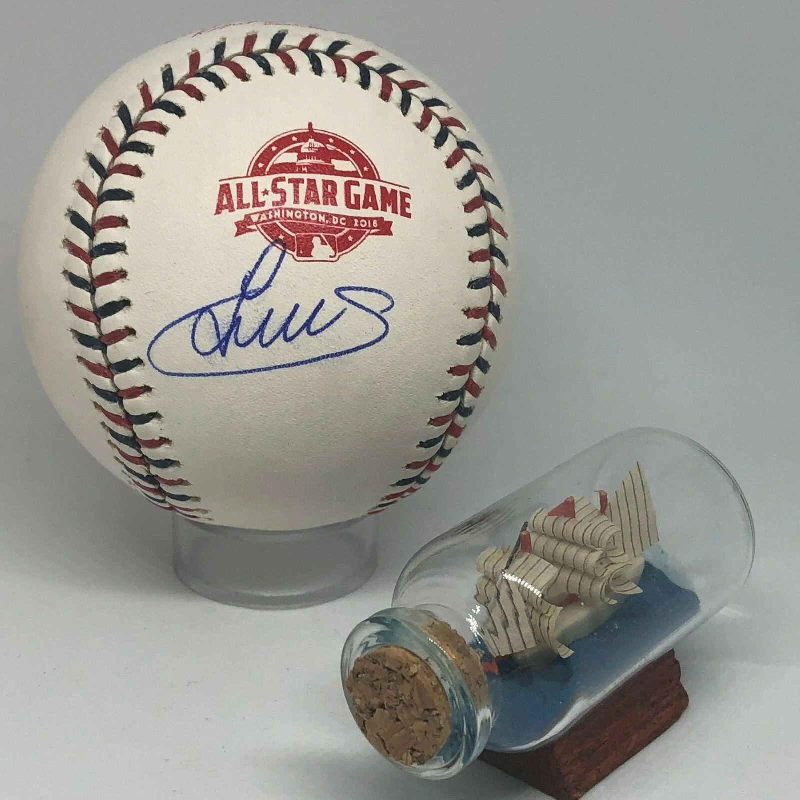 Luis Severino signed Rawlings 2018 All Star Logo Baseball JSA COA Yankees A1461
