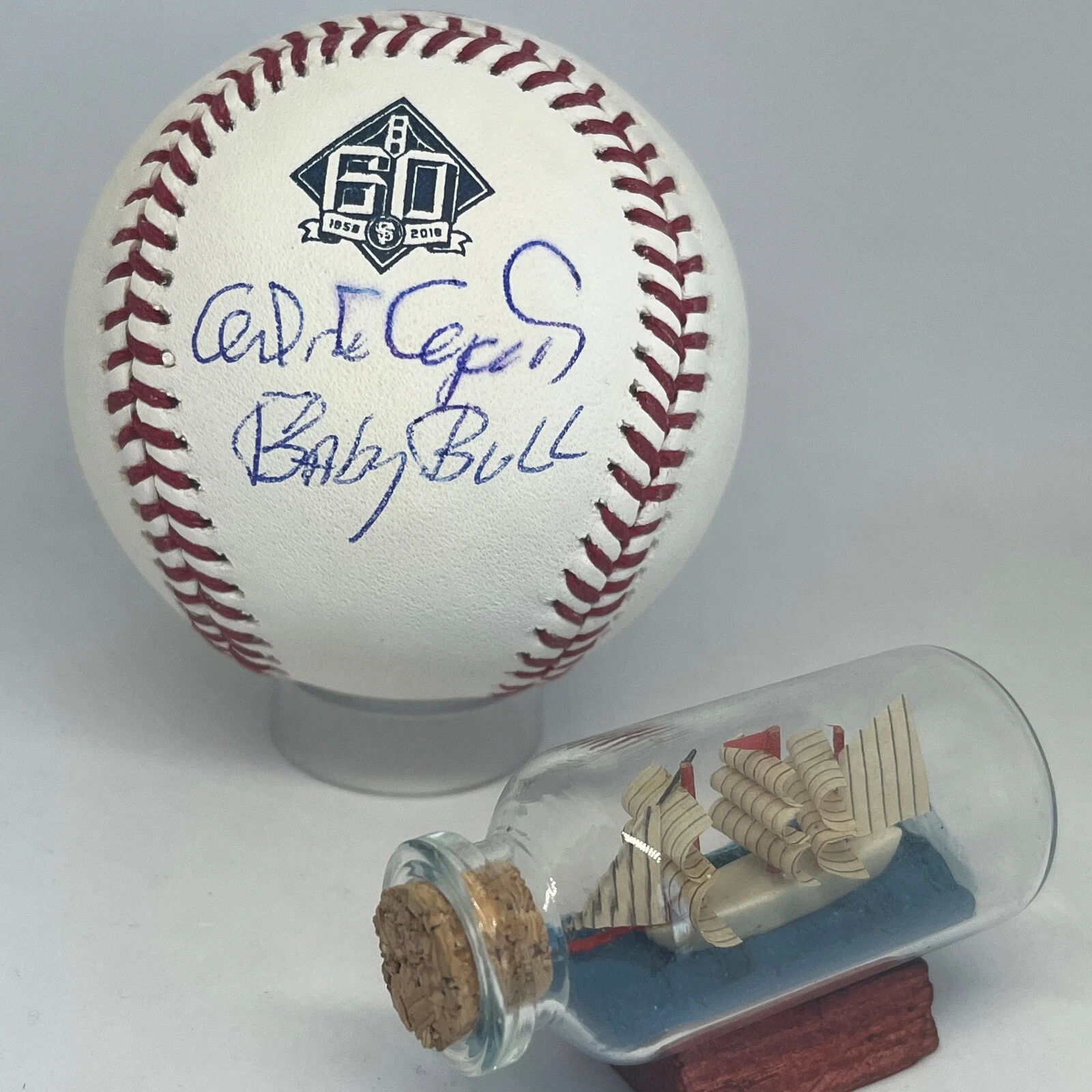 Orlando Cepeda signed Rawlings Giants Logo Baseball JSA COA Inscribed A1727
