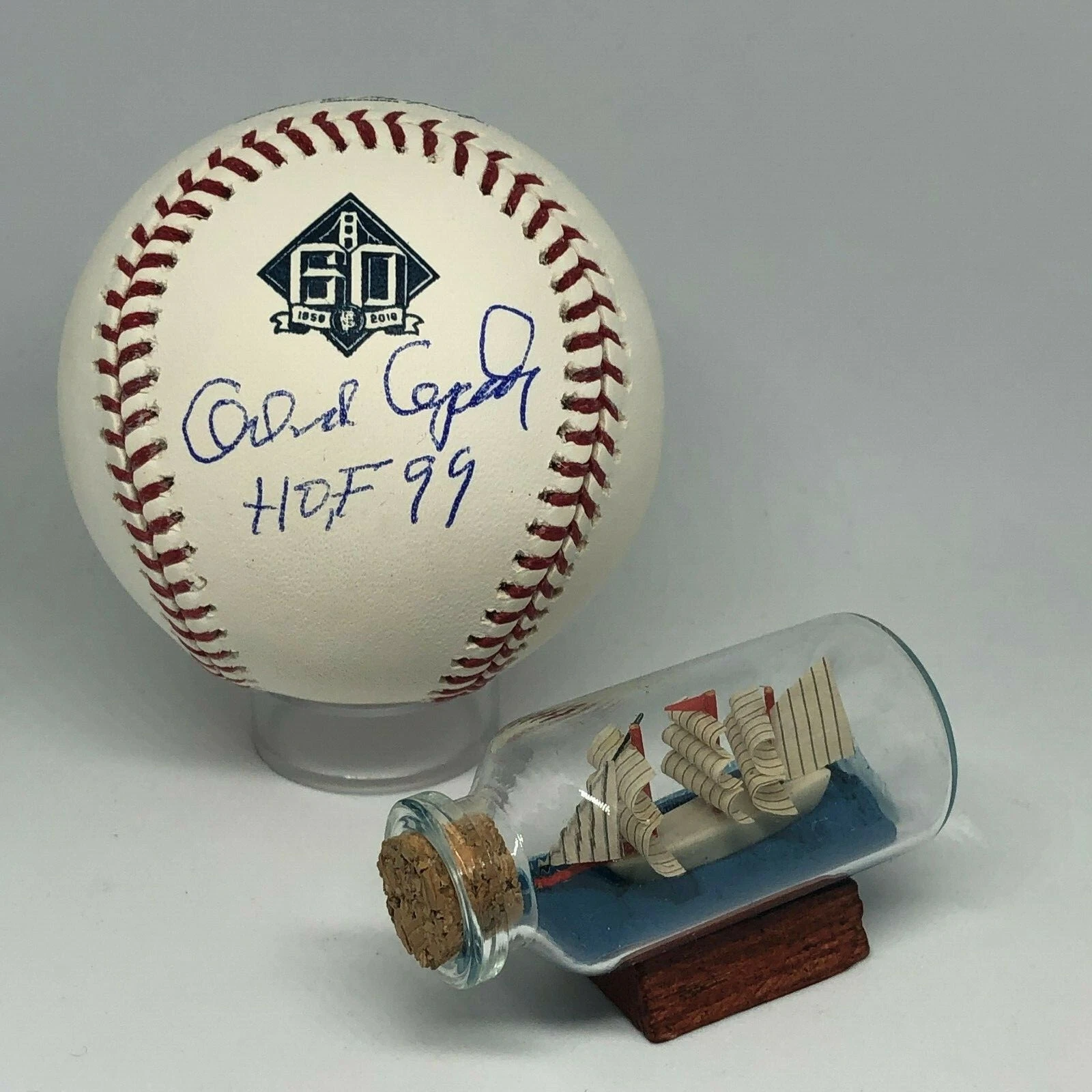 Orlando Cepeda signed Rawlings Giants Logo Baseball JSA COA Inscribed HOF A1700
