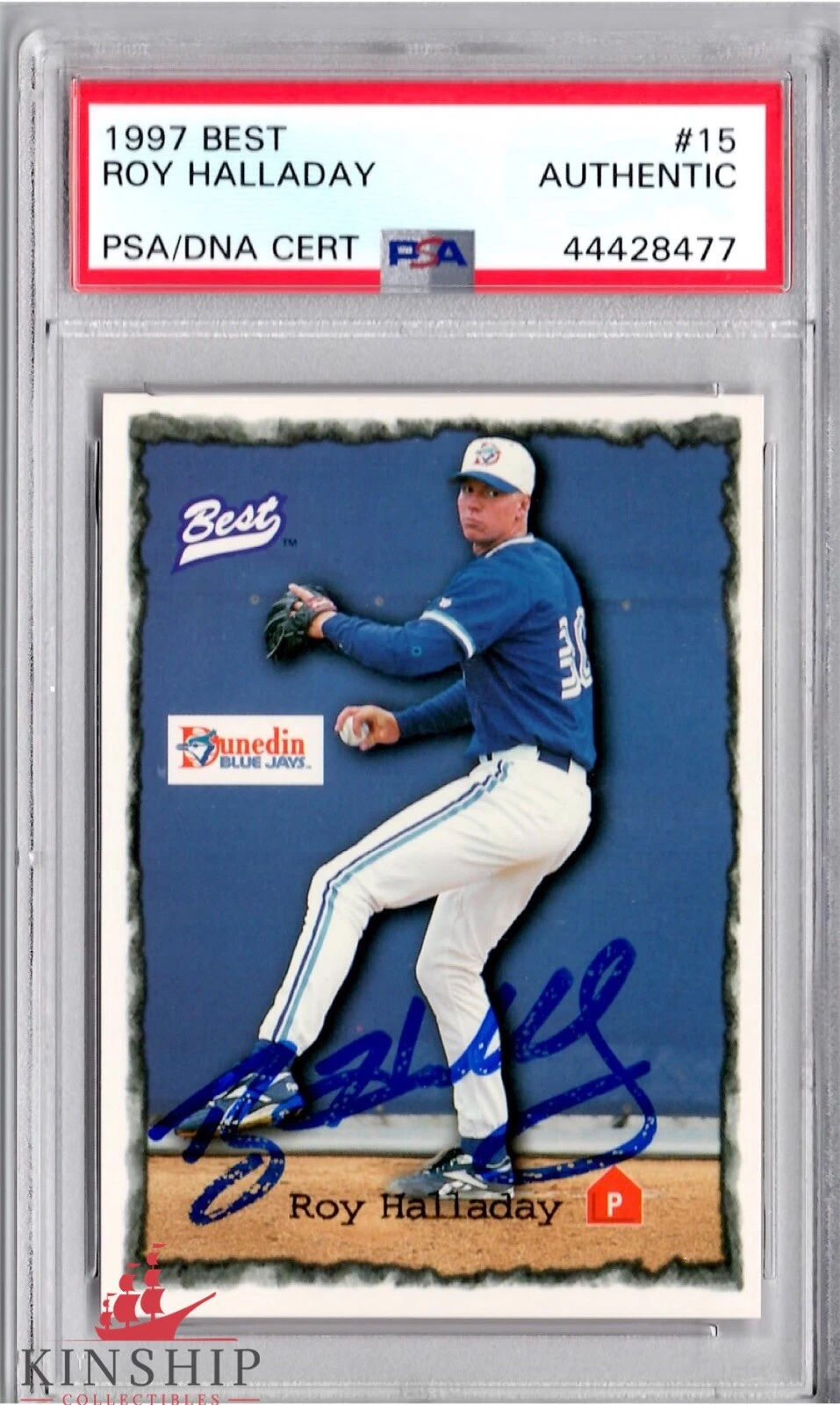 Roy Halladay signed 1997 Best Rookie Card PSA DNA Slabbed Blue Jays HOF C375
