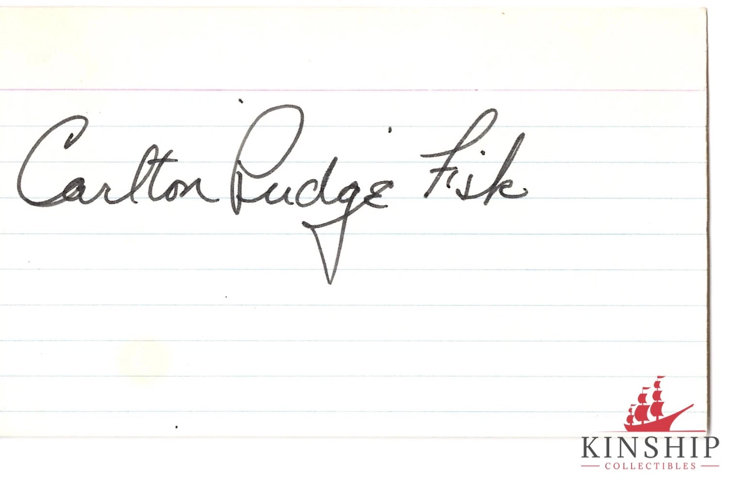 Carlton Fisk signed Index Card JSA COA Vintage Auto Inscribed Pudge HOF Z248
