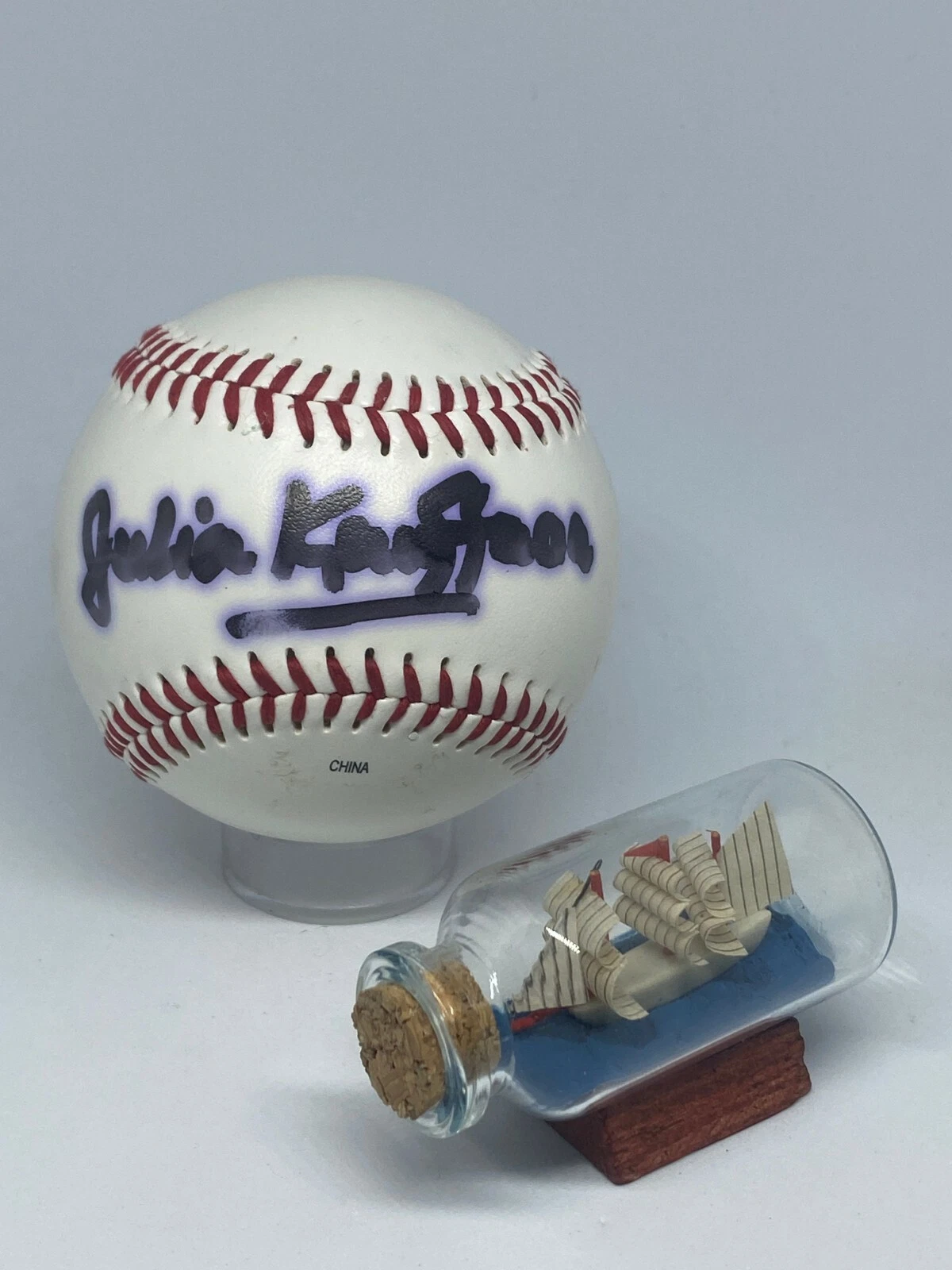 Julia Kauffman signed Rawlings Baseball JSA COA Ewing Royals Logo Rare A1920
