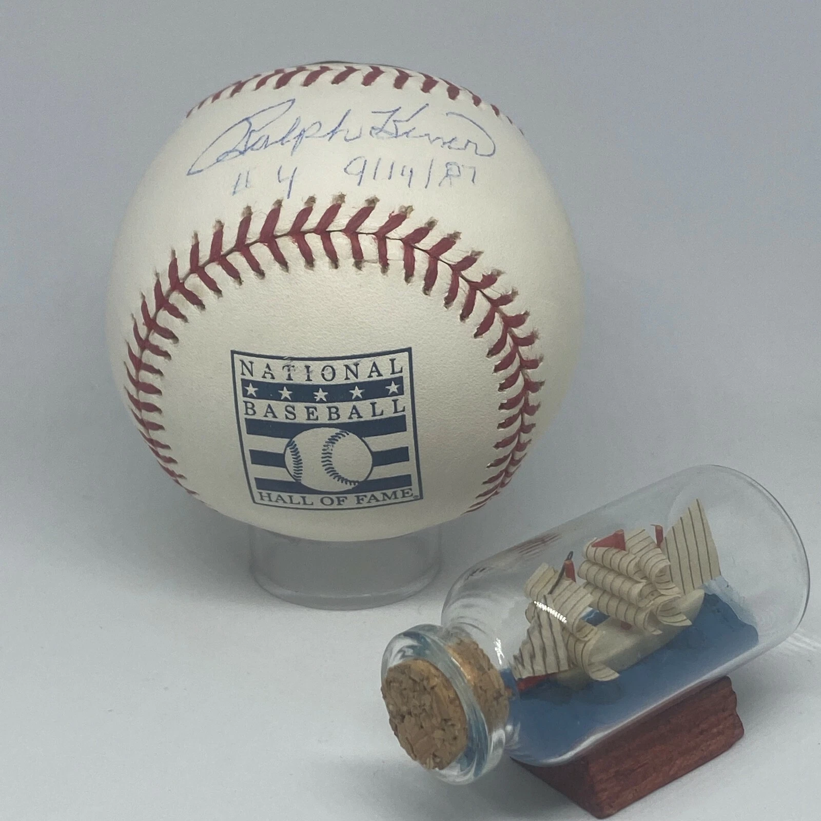 Ralph Kiner signed Rawlings HOF Logo Baseball JSA Inscribed Rare Pirates A2017
