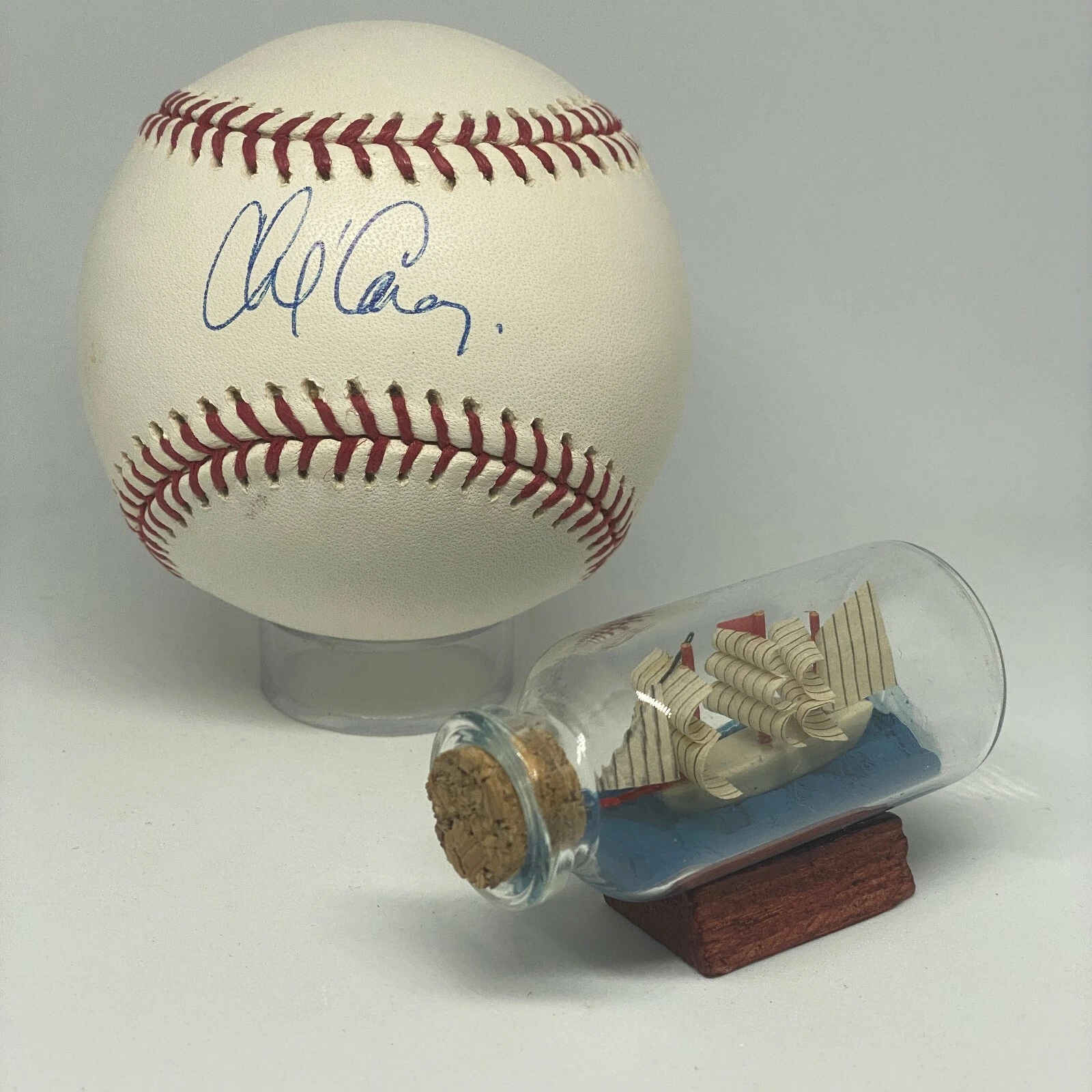 Broadcaster Chip Caray signed Rawlings OML Baseball JSA COA Braves Rare A2039
