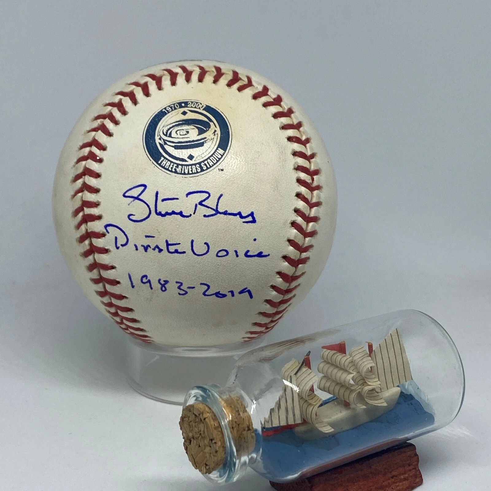 Broadcaster Steve Blass signed Rawlings Pirates Logo Baseball JSA Frick A2076
