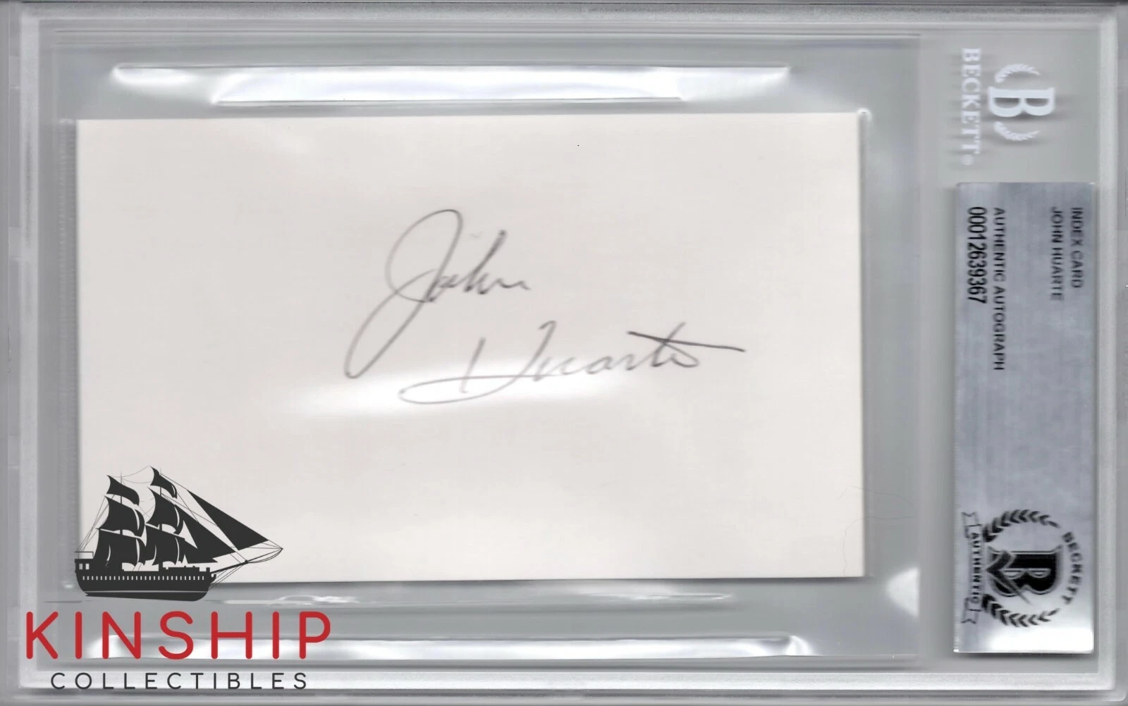John Huarte signed Index Card Beckett BAS Slabbed Auto Heisman Winner C583
