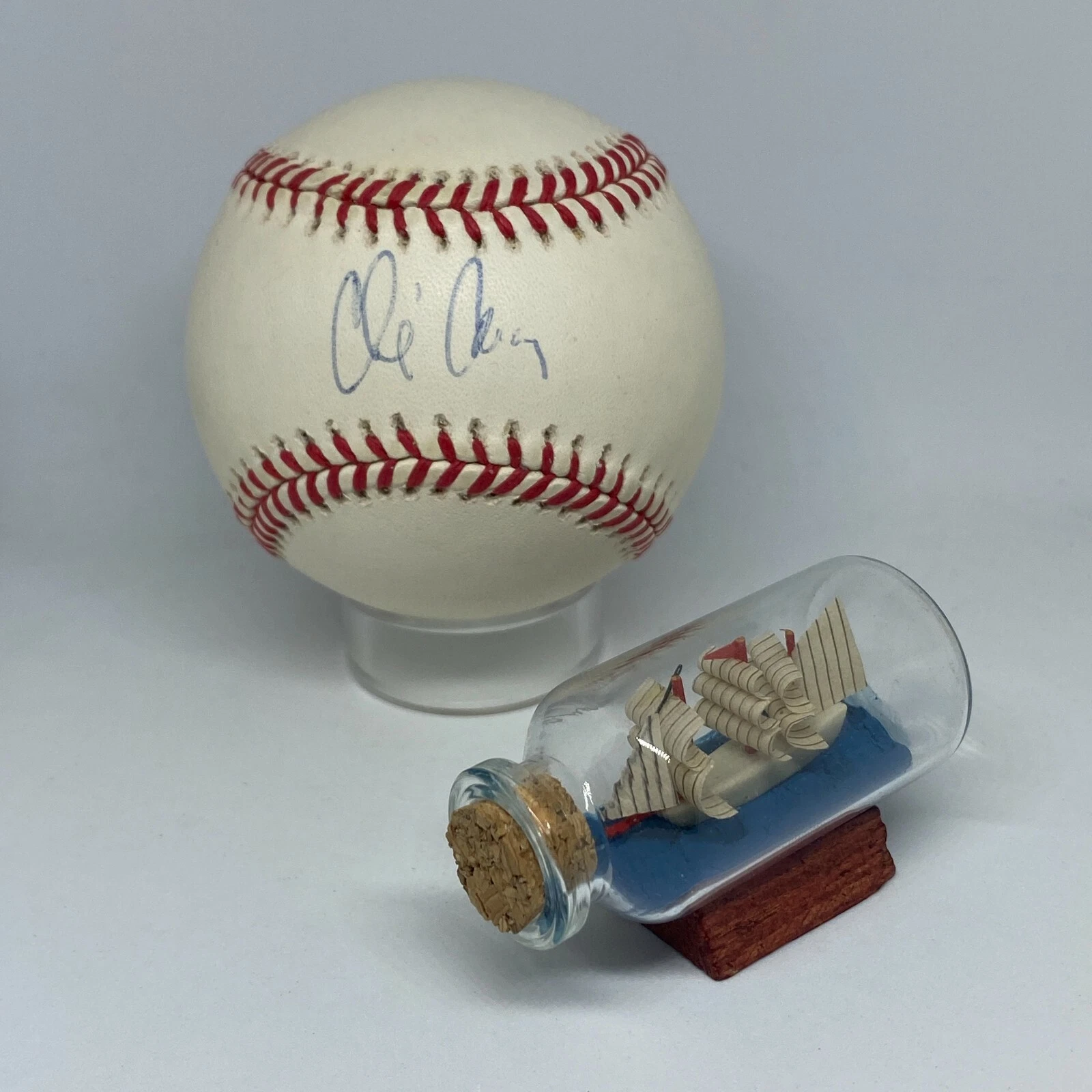 Broadcaster Chip Caray signed Rawlings ONL Baseball JSA COA Braves HOF A2140
