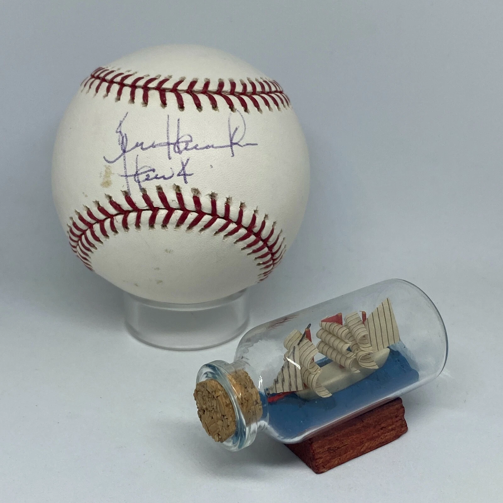 Broadcaster Ken Hawk Harrelson signed Rawlings Baseball JSA White Sox HOF A2176
