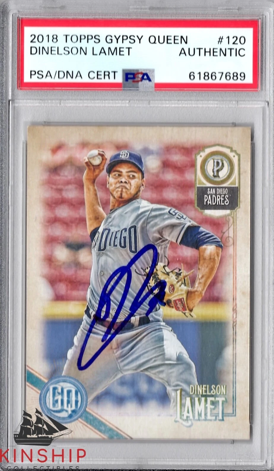 Dinelson Lamet signed 2018 Topps Gypsy Queen Card PSA DNA Padres Auto C828
