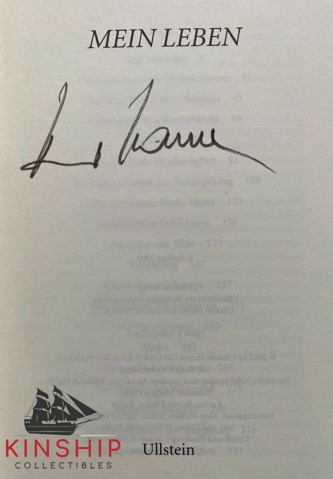 Heinrich Harrer signed Mein Leben Book JSA COA Rare Auto Mountaineer d.2006 E109
