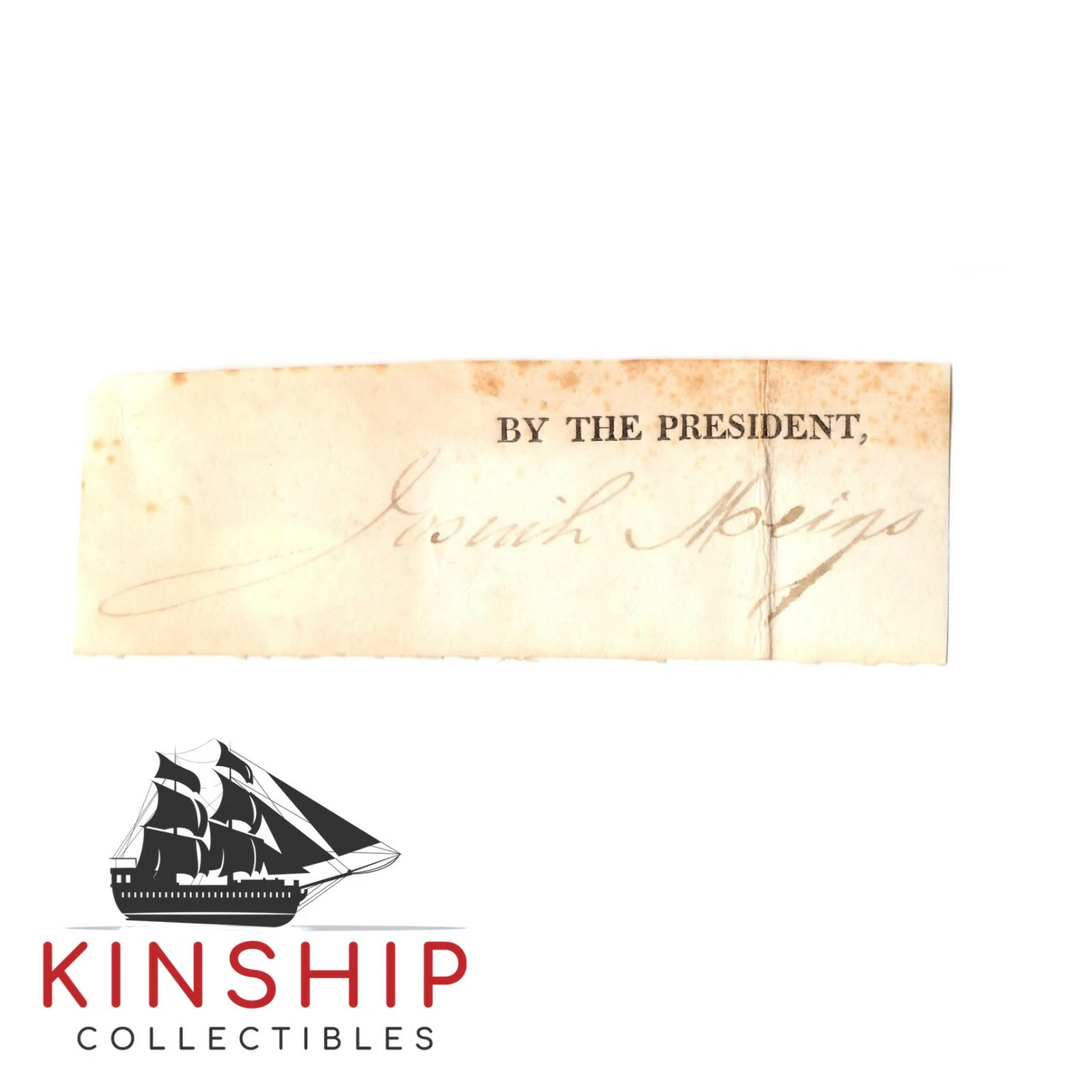 Josiah Meigs signed Cut JSA COA President UGA d.1822 Rare Auto Z908
