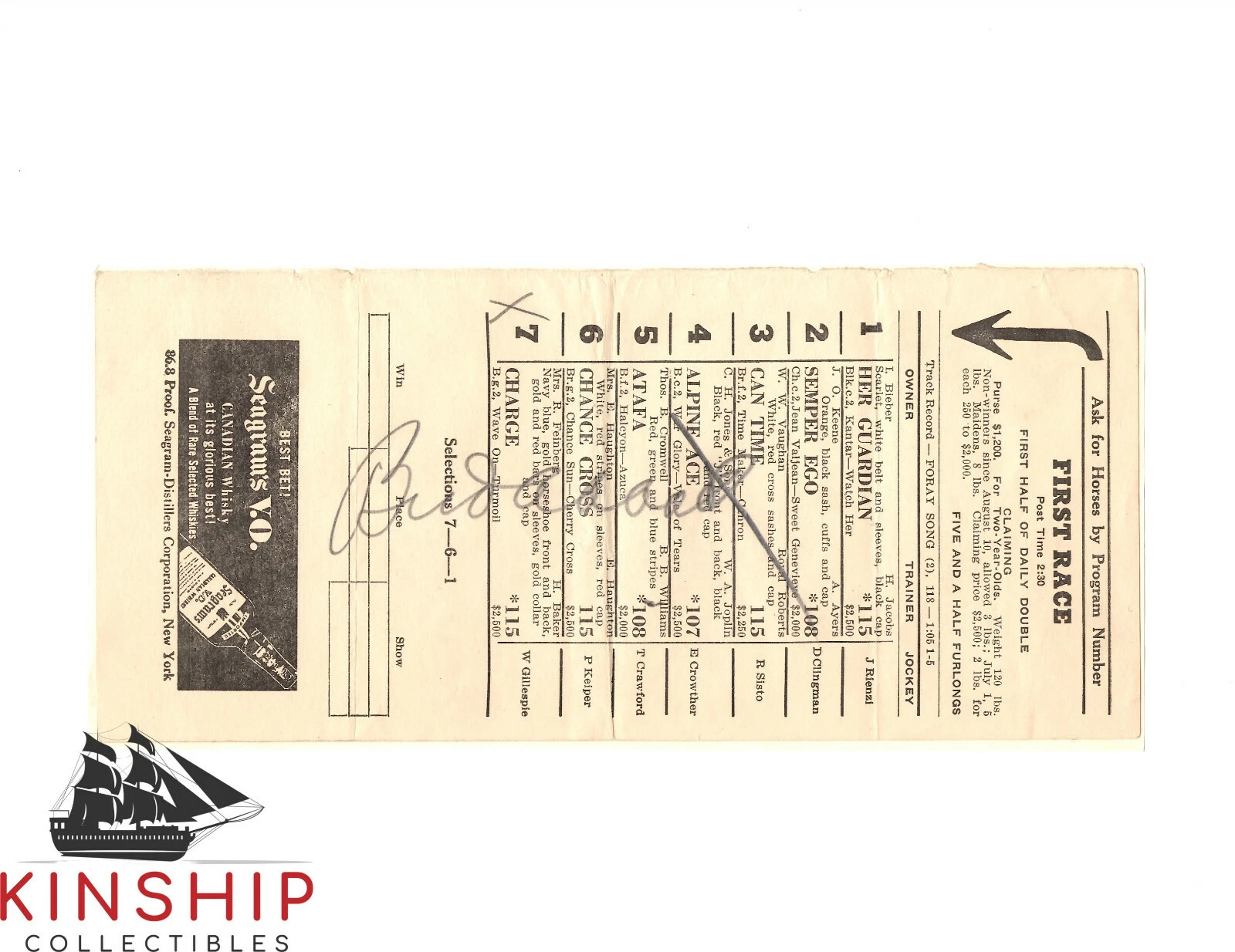 Bud Abbott signed Cut JSA LOA AUTO GRADE 9 Bold Comedian Abbott & Costello Z860
