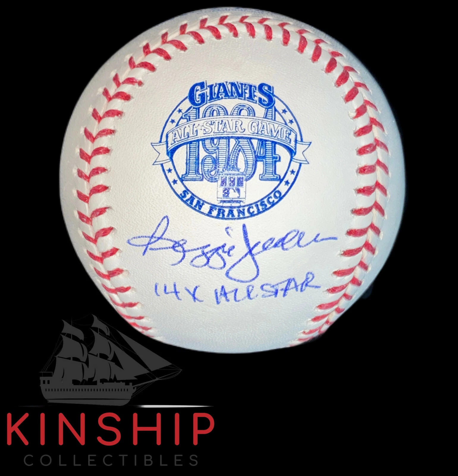 Reggie Jackson signed Rawlings 1984 All Star Logo Baseball JSA Inscribed AQTY
