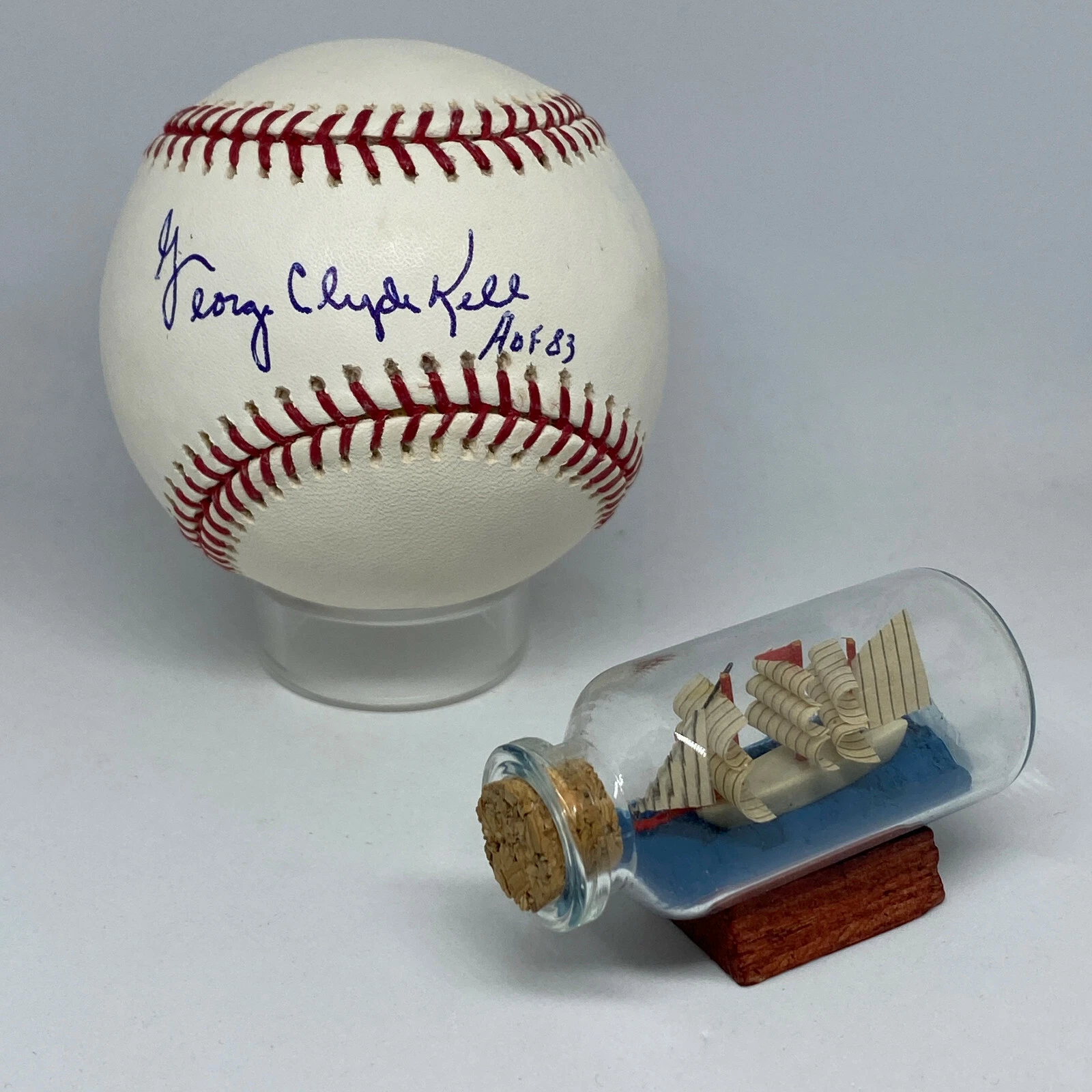 George Kell signed Rawlings OML Baseball JSA COA Auto Inscribed HOF Tigers A2308

