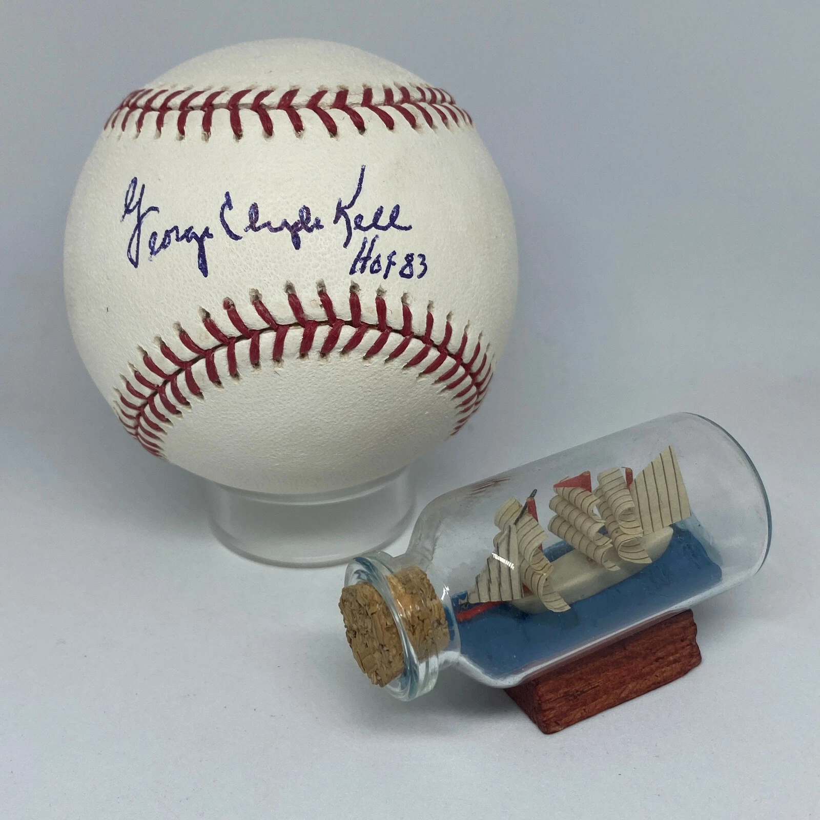 George Kell signed Rawlings OML Baseball JSA COA Auto Inscribed HOF Tigers A2311
