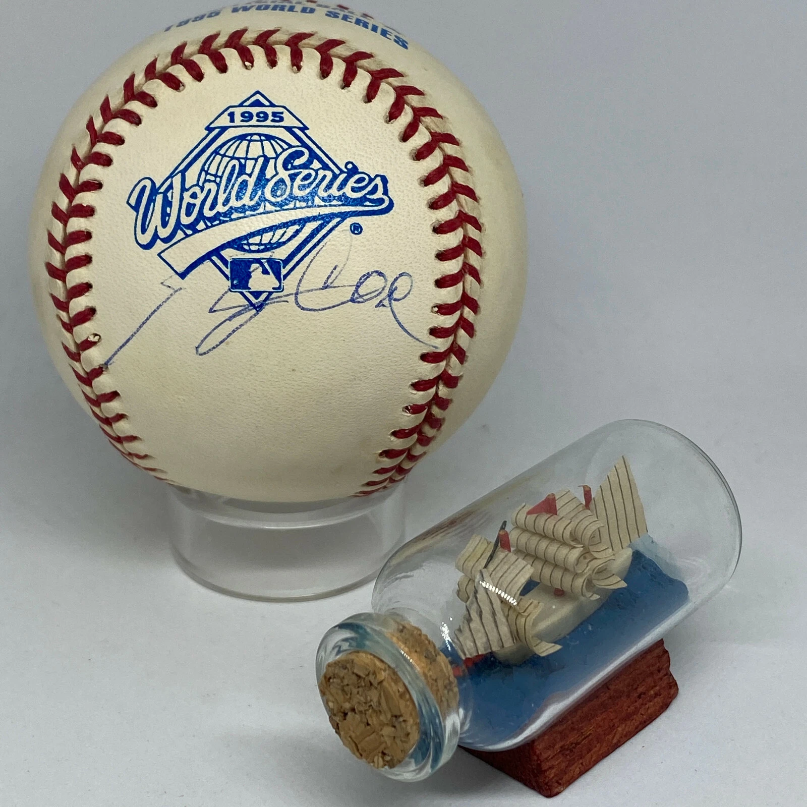 Bobby Cox signed Rawlings 1995 World Series Logo Baseball JSA Braves HOF A2324
