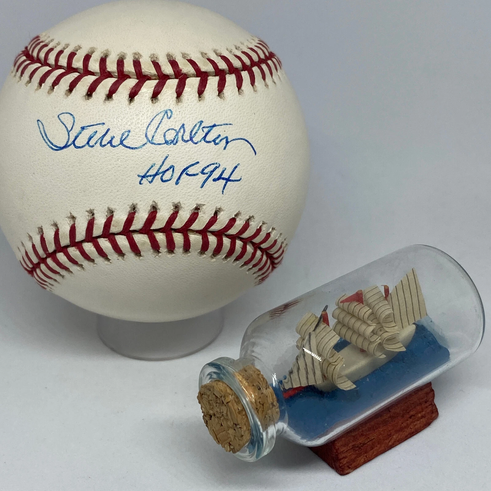 Steve Carlton signed Rawlings ONL Baseball JSA COA Inscribed HOF Auto A2387
