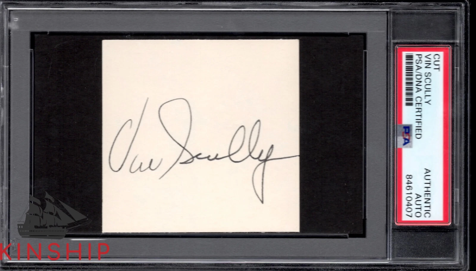 Broadcaster Vin Scully signed Cut PSA DNA Frick Auto Dodgers HOF Announcer C898

