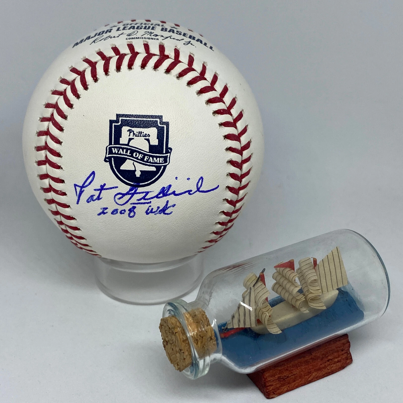 Pat Gillick signed Rawlings Phillies WOF Logo Baseball JSA COA Inscribed A2408
