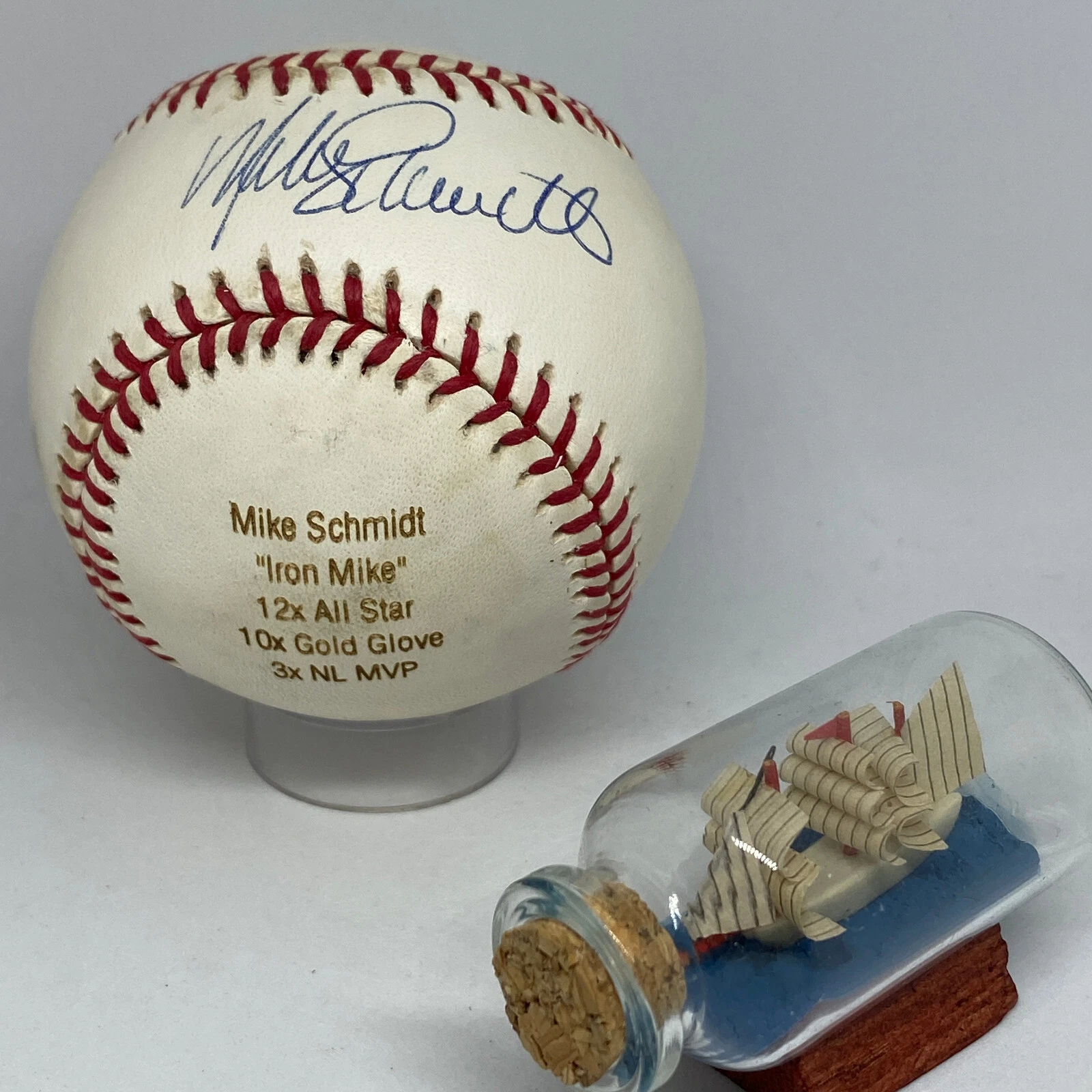 Mike Schmidt signed Rawlings ONL Baseball JSA Engraved Auto Phillies HOF A2479
