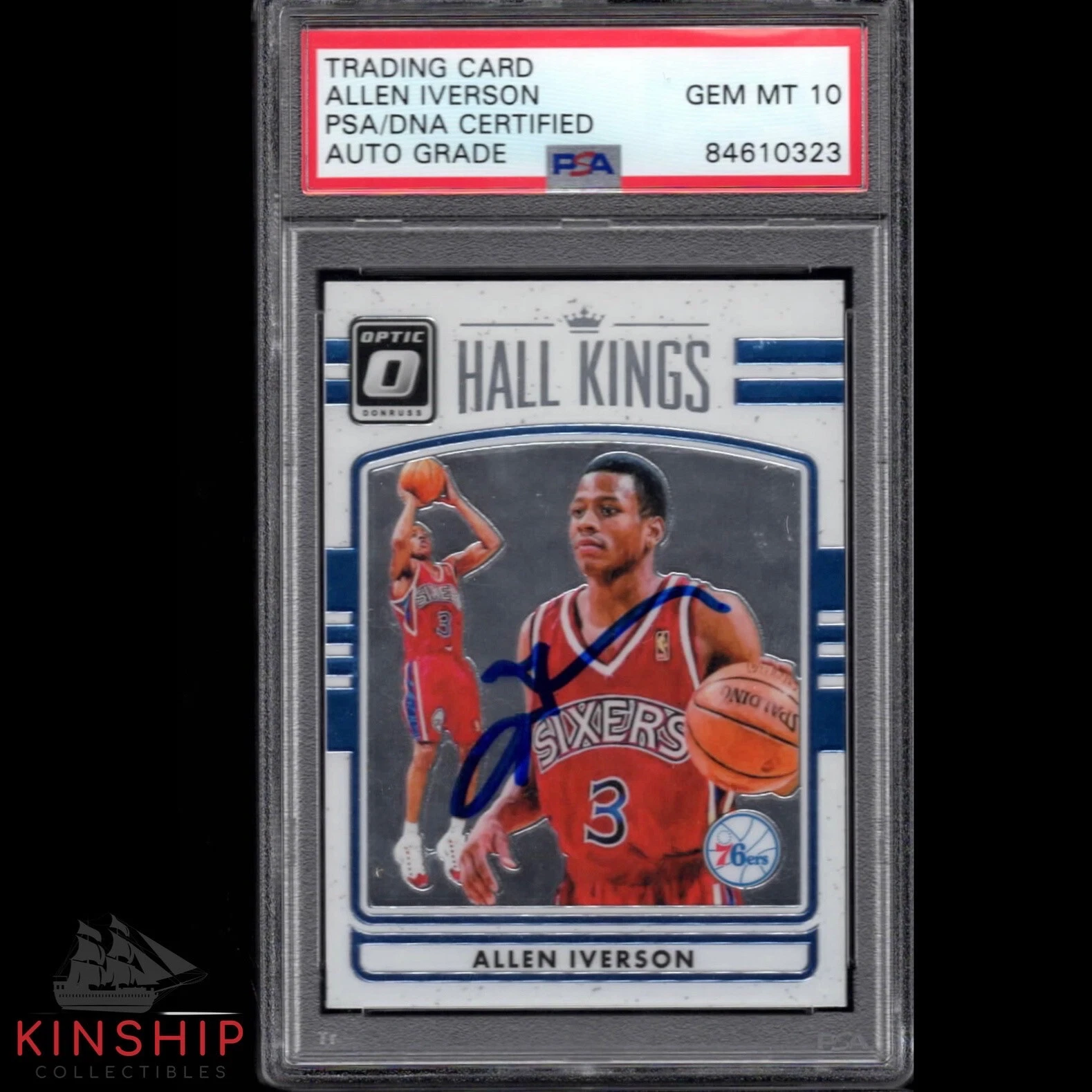 Allen Iverson signed Donruss Optic Trading Card PSA DNA Slabbed Auto 10 #2 C981
