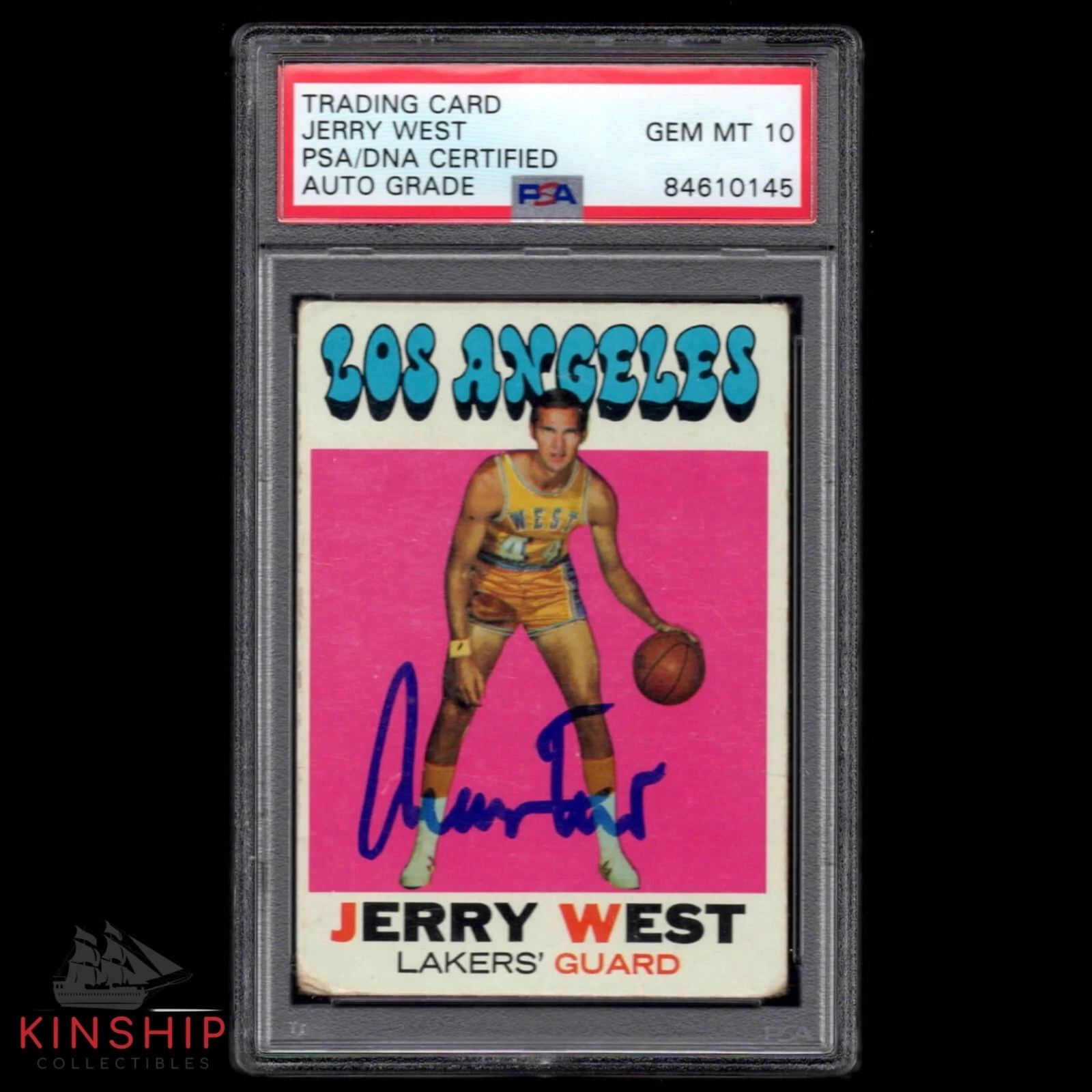 Jerry West signed 1971 Topps Card PSA DNA Slabbed Auto 10 Lakers 50 HOF C1010
