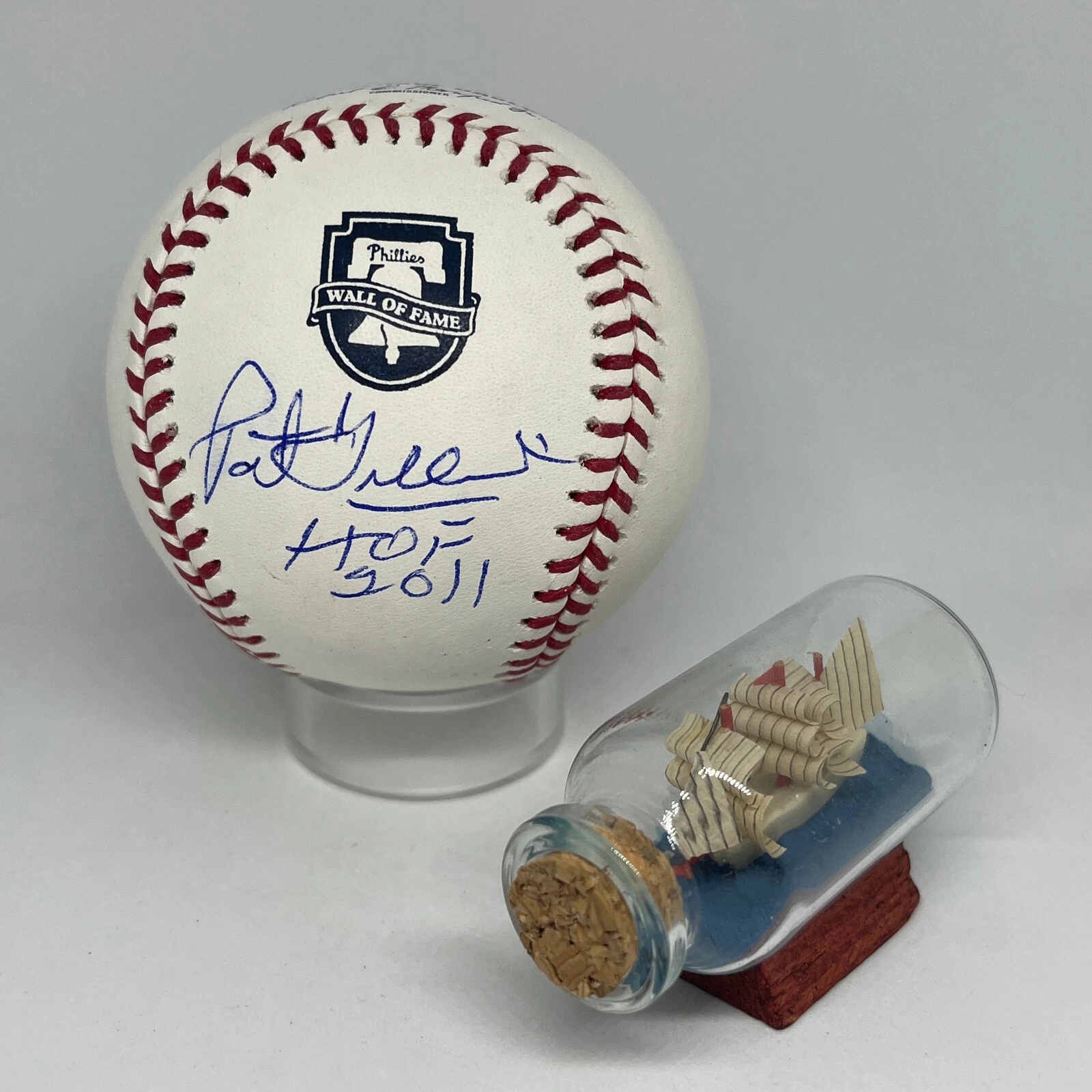 Pat Gillick signed Rawlings Phillies WOF Wall of Fame Logo Baseball JSA A2524
