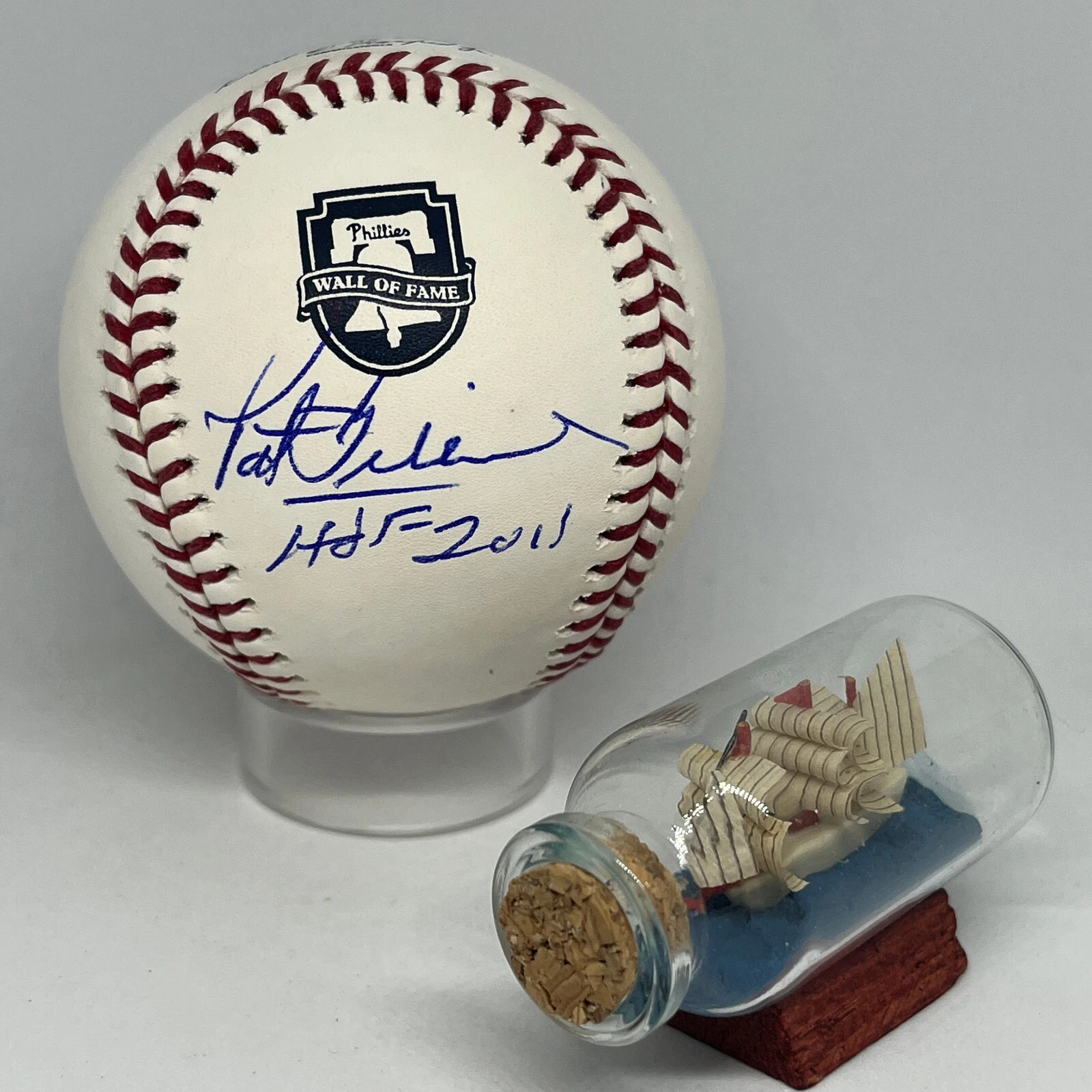 Pat Gillick signed Rawlings Phillies WOF Wall of Fame Logo Baseball JSA A2527
