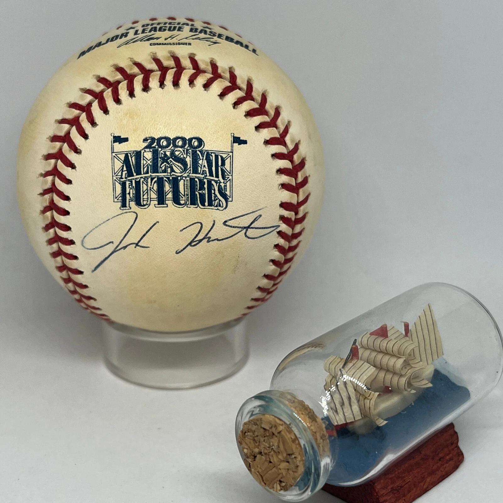 Josh Hamilton signed Rawlings 2000 Futures Game Logo Baseball JSA COA Auto A2529
