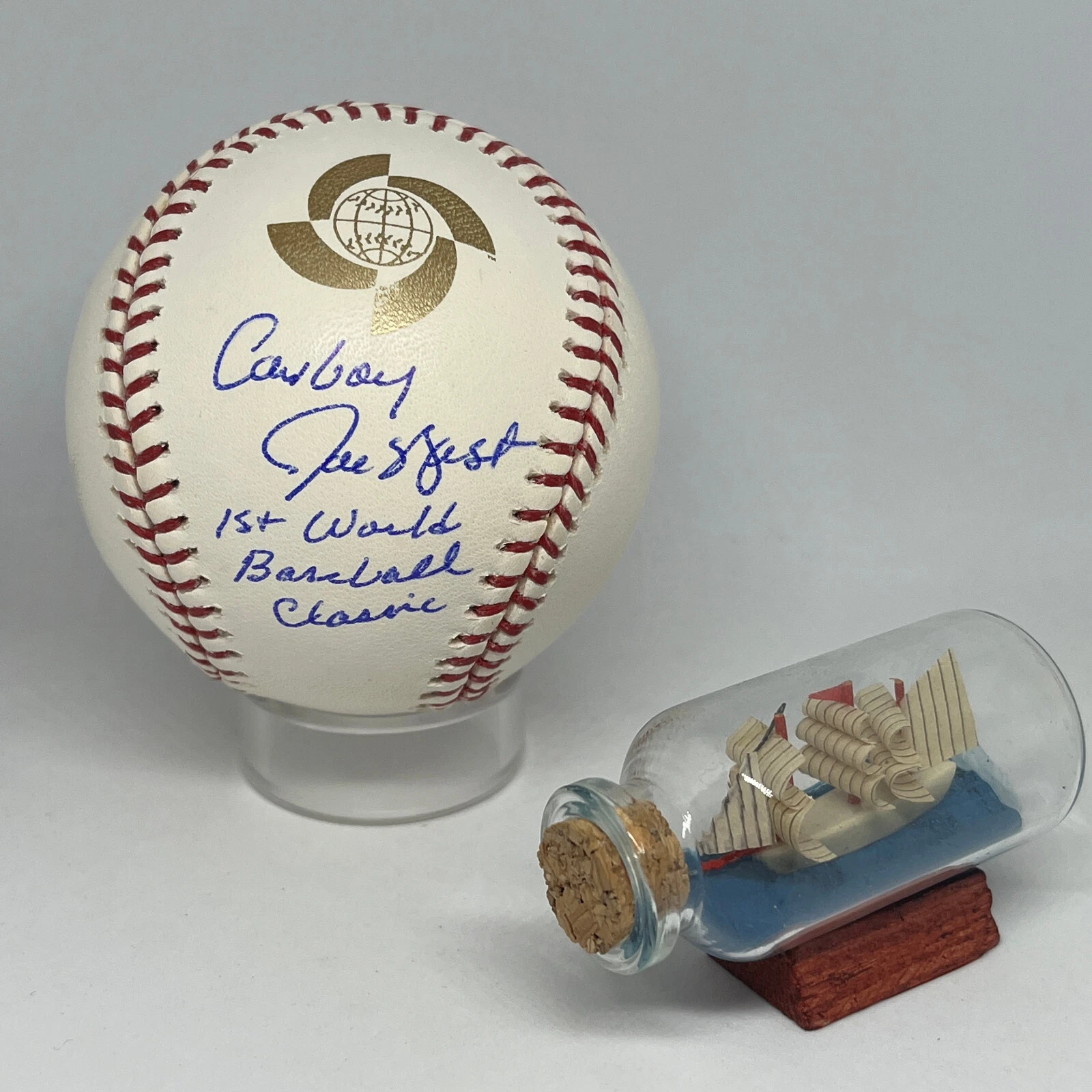 Umpire Joe West signed Rawlings 2009 WBC Logo Baseball JSA Inscribed Auto HOF
