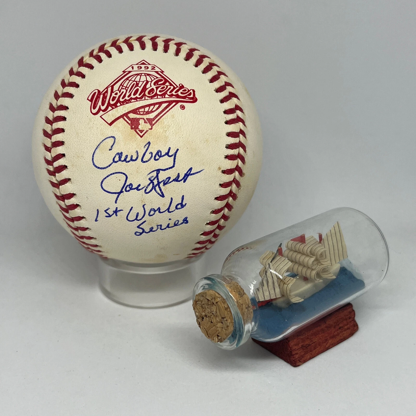 Joe West signed Rawlings 1992 World Series Logo Baseball JSA COA Umpire HOF Auto
