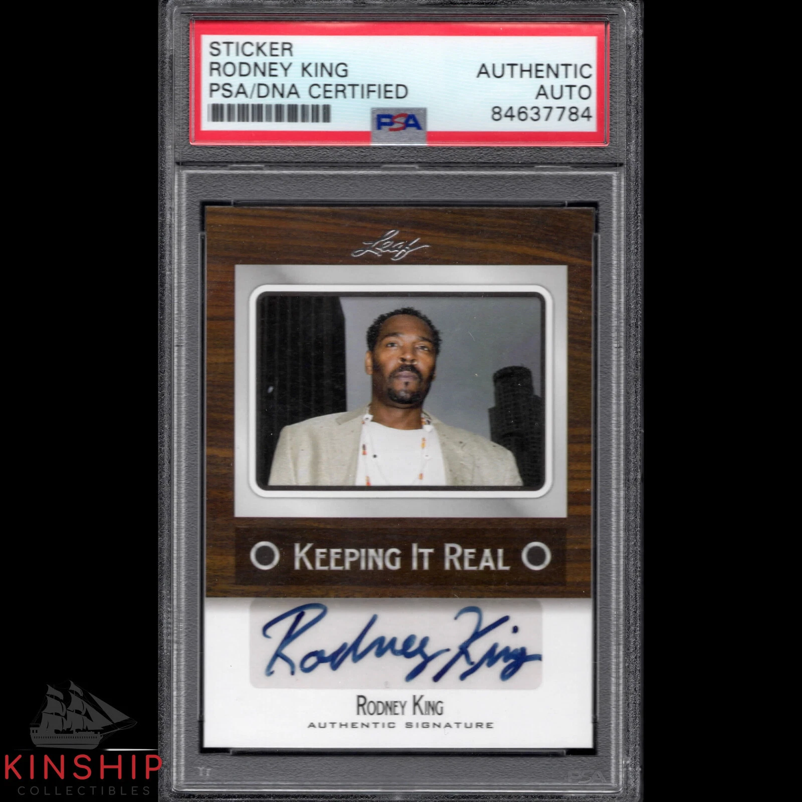 Rodney King signed Leaf Trading Card PSA DNA Slabbed Auto Civil Rights C1034
