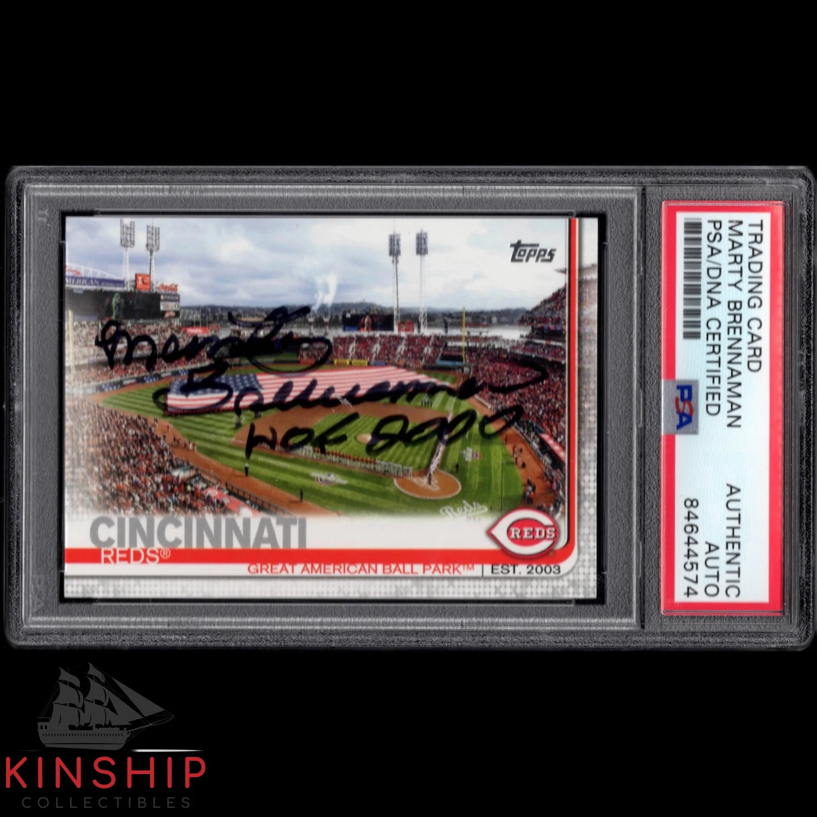 Broadcaster Marty Brennaman signed Reds Card PSA DNA Slabbed Auto HOF C1054
