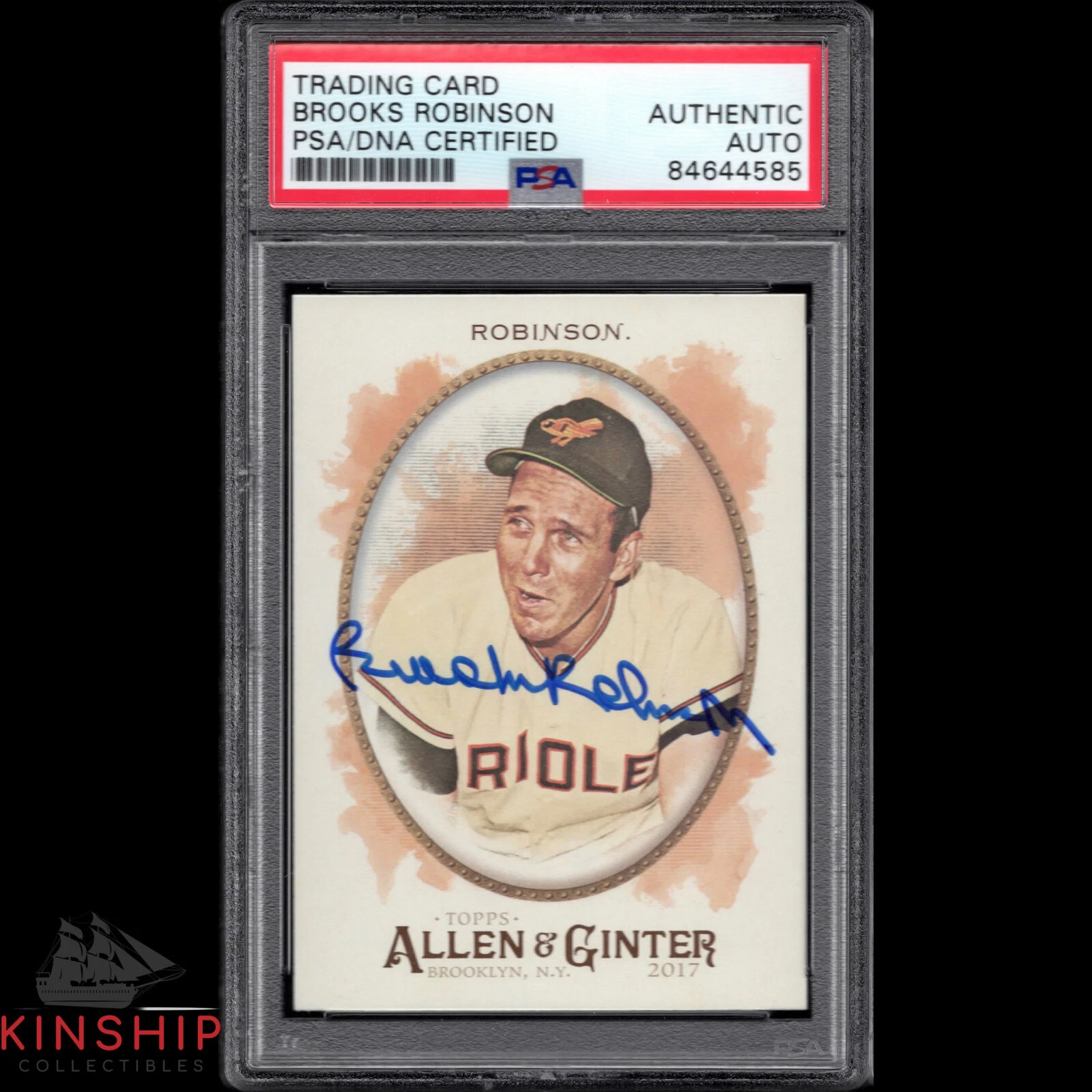 Brooks Robinson signed 2017 Allen & Ginter Card PSA DNA Slabbed Auto HOF C1103
