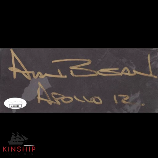 Alan Bean signed Cut JSA COA Inscribed Apollo 12 Moonwalker Auto Z1093
