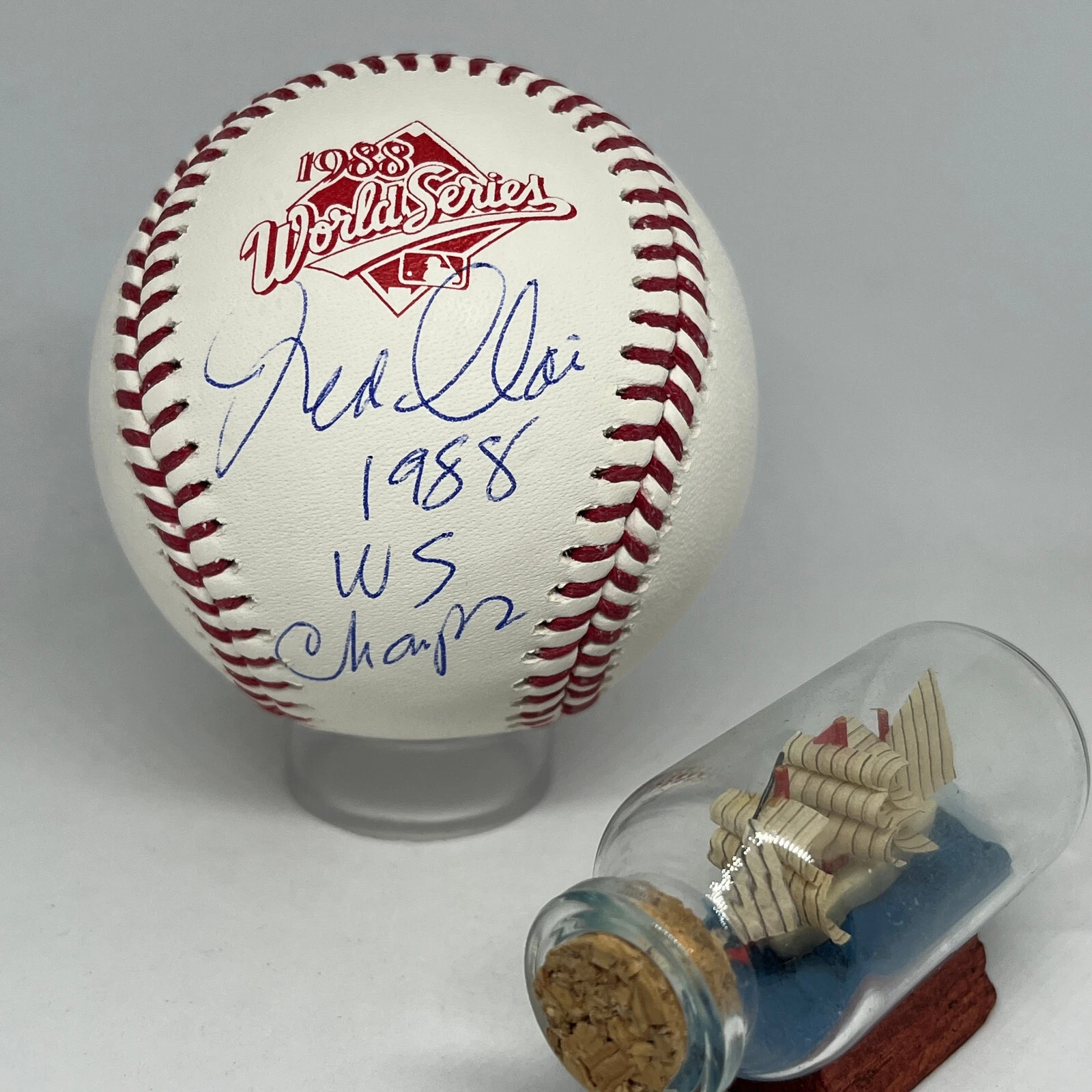 Fred Claire signed 1988 World Series Logo Baseball JSA Dodgers GM Auto A2717
