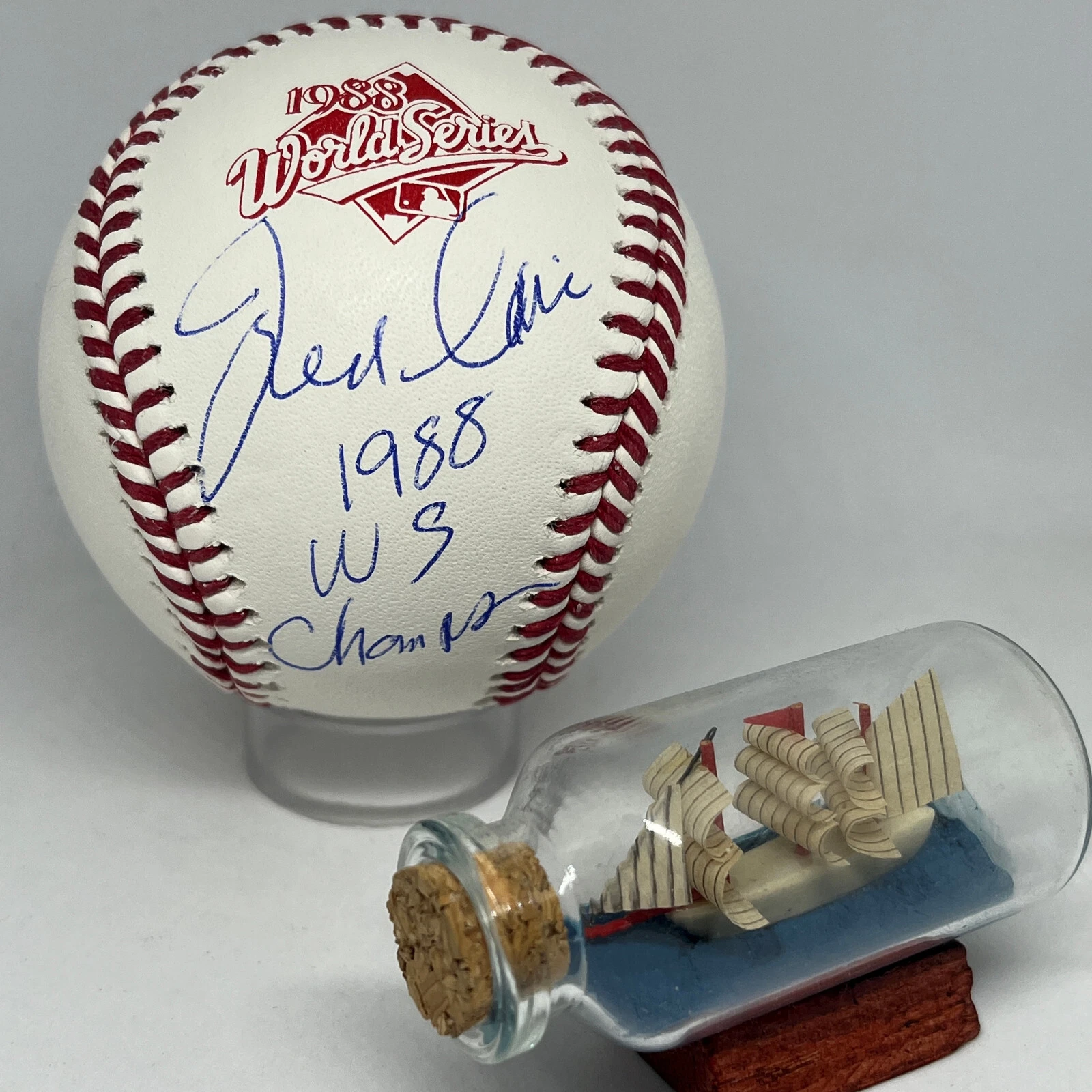 Fred Claire signed 1988 World Series Logo Baseball JSA Dodgers GM Auto A2718
