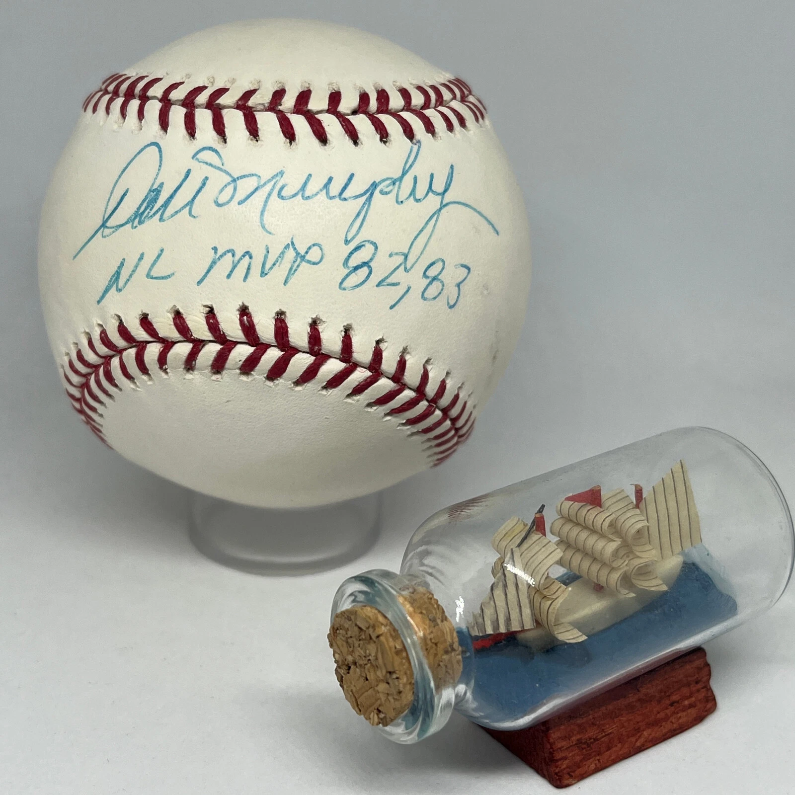 Dale Murphy signed Rawlings OML Baseball JSA COA Braves Inscribed Auto MVP A2711
