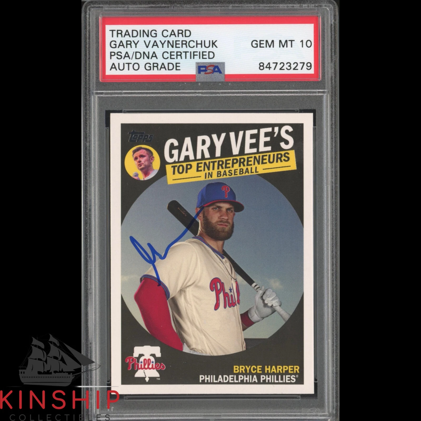 Gary Vaynerchuk signed 2019 Topps Bryce Harper Trading Card PSADNA Auto 10 C1200
