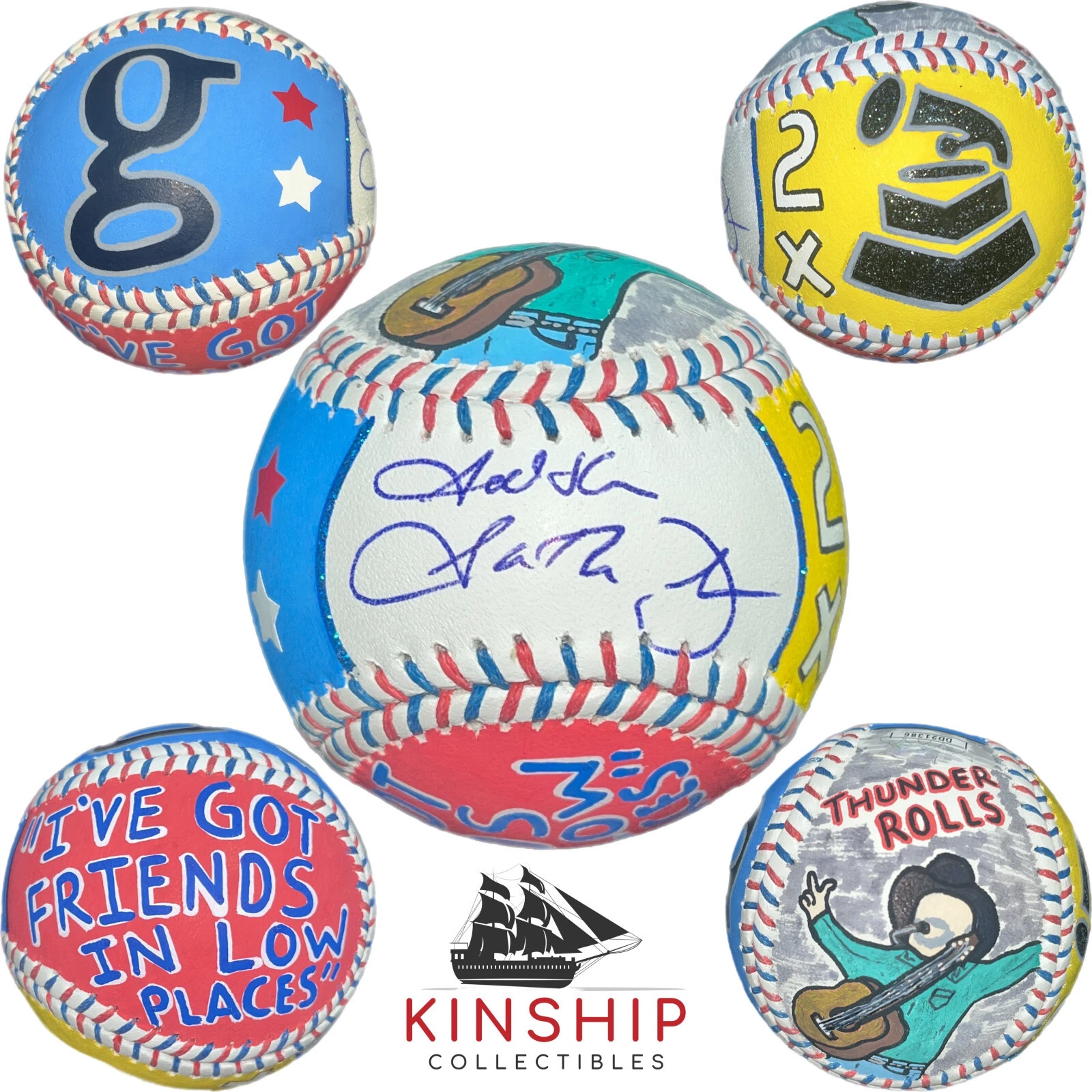 Garth Brooks signed Baseball JSA COA Hand Painted Carter X 1/1 Custom Art Y13
