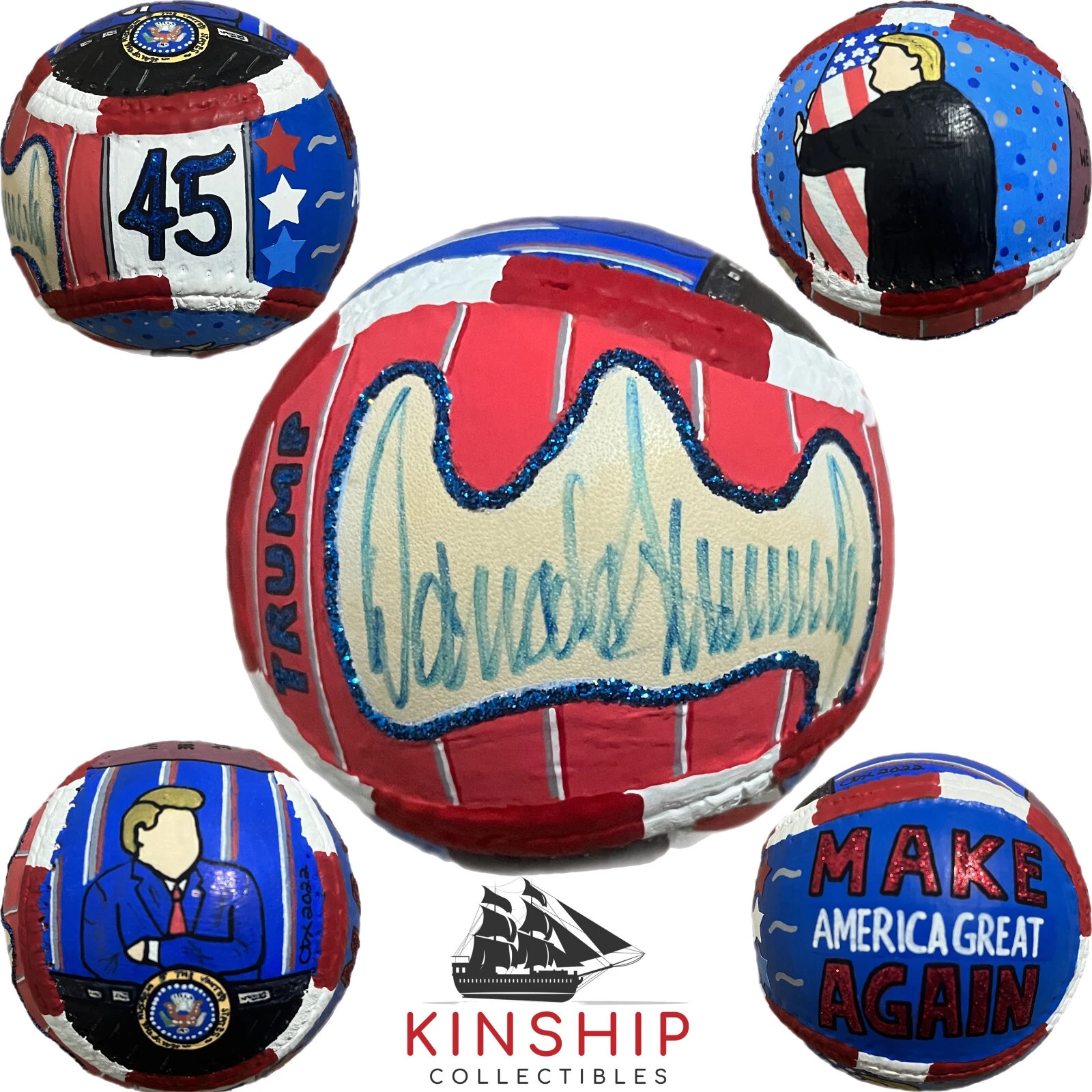 President Donald Trump signed Baseball JSA LOA Hand Painted Carter-X Auto Y17
