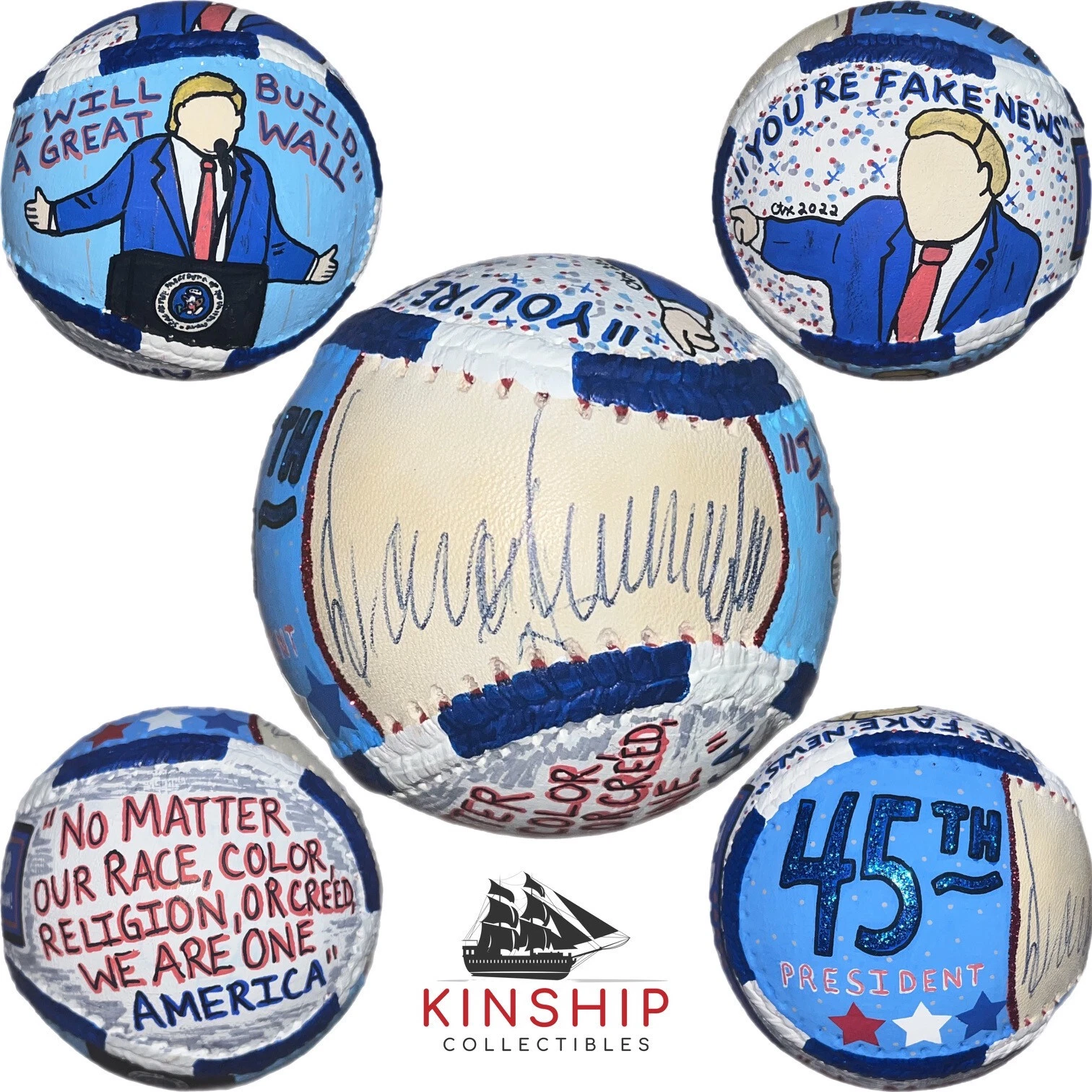 President Donald Trump signed Baseball JSA LOA Hand Painted Carter X Auto Y53
