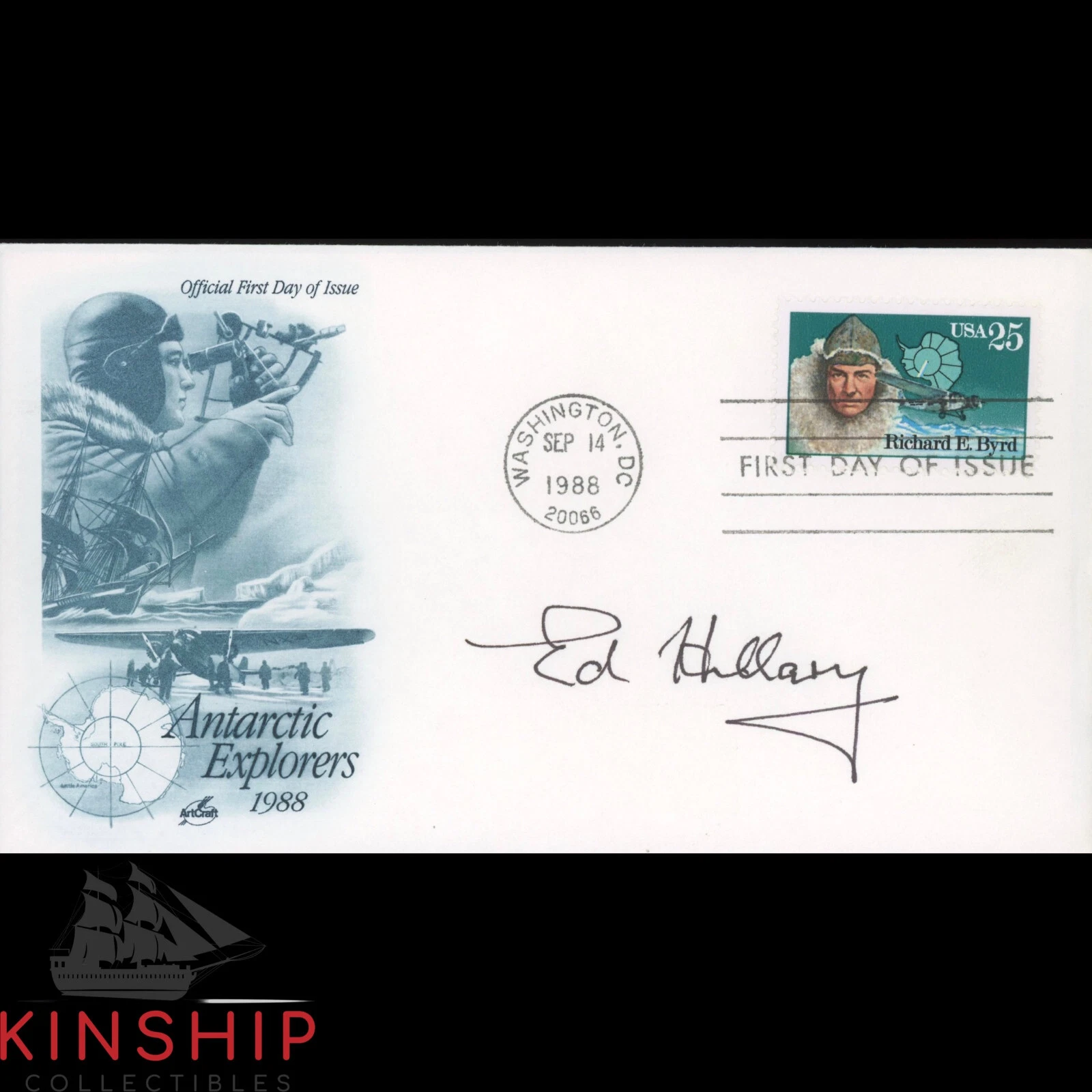Sir Edmund Hillary signed Cachet JSA COA Mount Everest Auto Z1130
