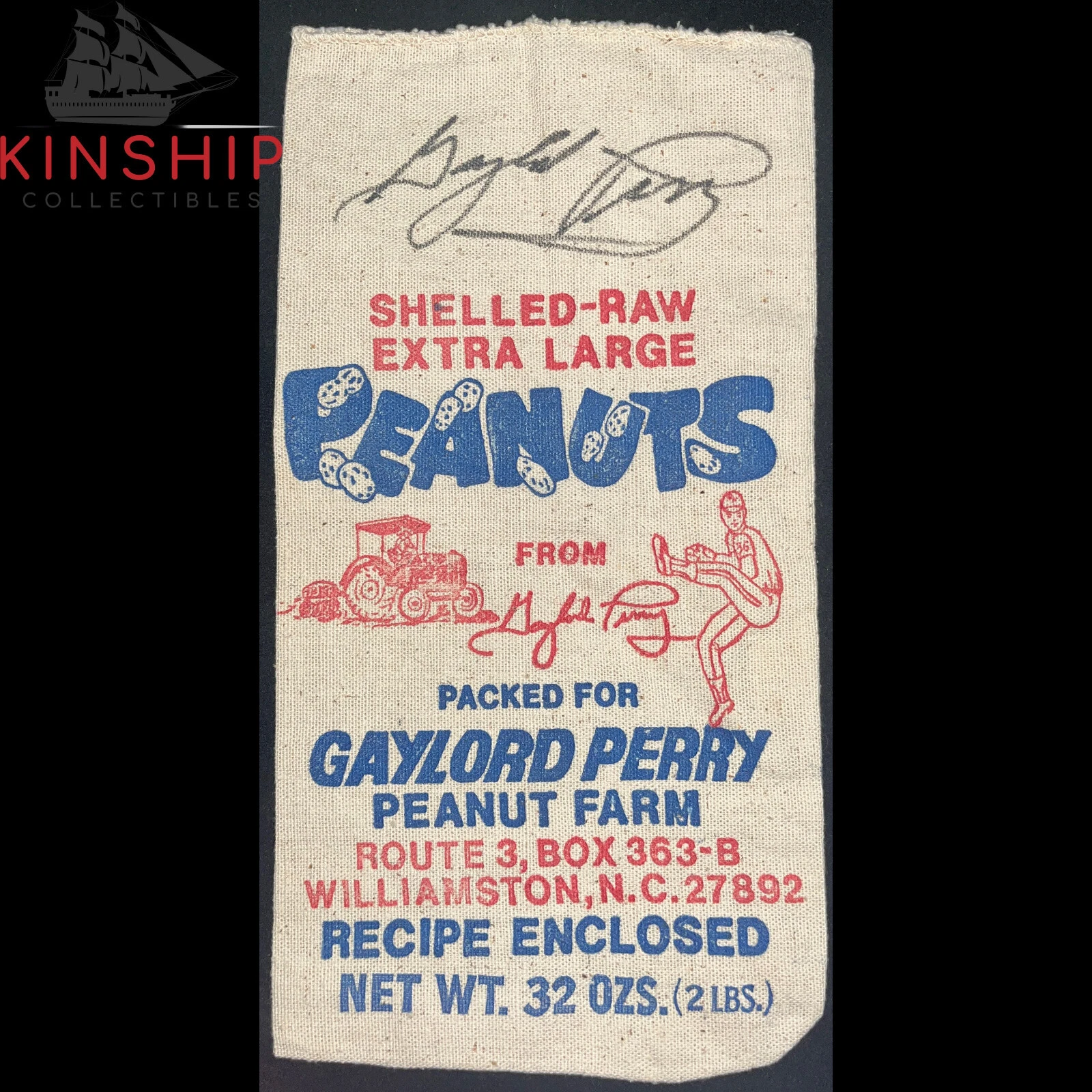 Gaylord Perry signed Peanut Bag JSA COA Giants Cy Young HOF Auto Rare Z1148
